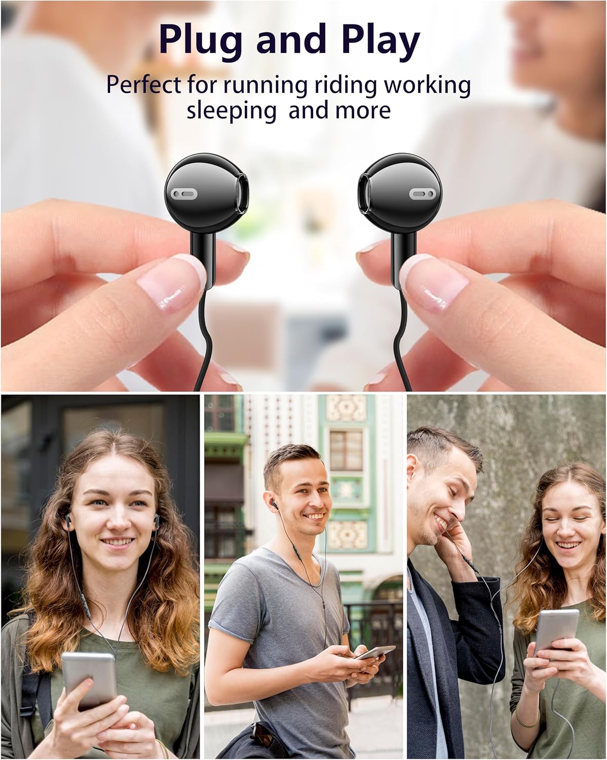 Thumbnail 5 de USB C Headphones with Mic for Samsung and Apple Devices – Wired Earbuds with In-line Controls