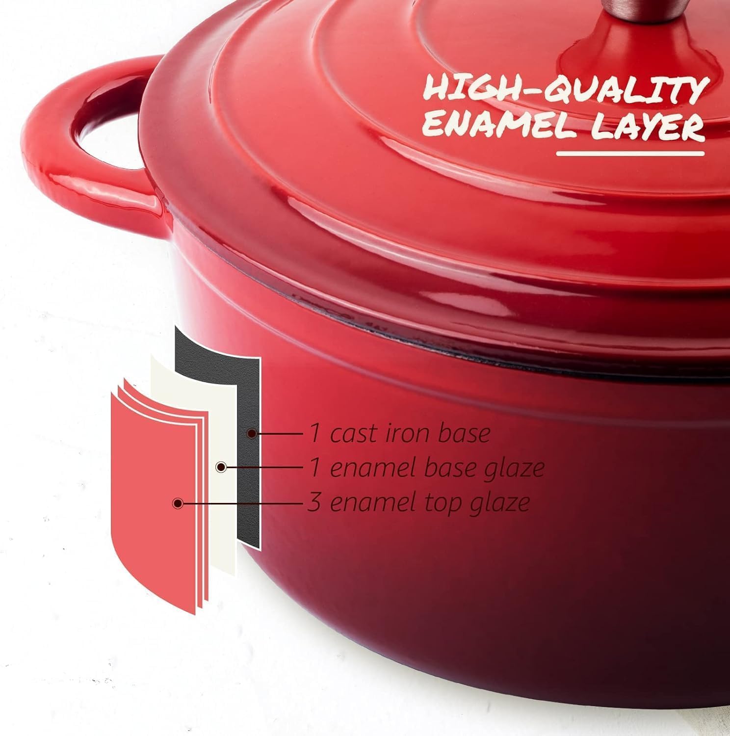 Thumbnail 5 de Overmont 26cm Enamelled Cast Iron Casserole