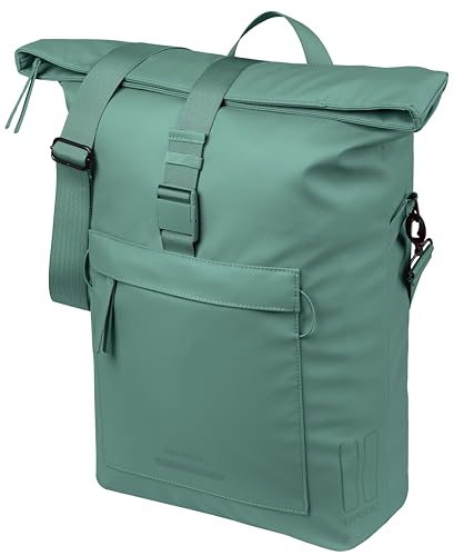 Detalle de Basil Brooklyn, sacoche de vélo 17 l avec compartiment ordinateur, verte