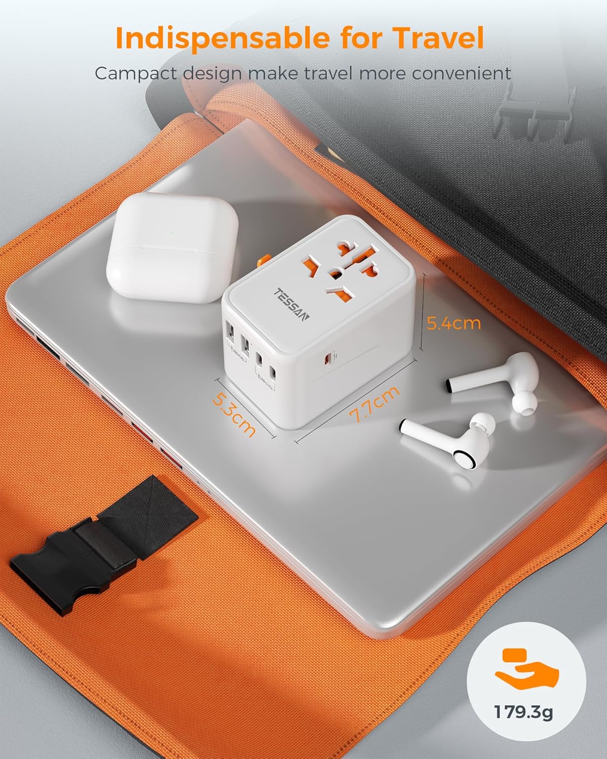 Thumbnail 4 de TESSAN Universal Travel Adapter 65W with PD Fast Charging