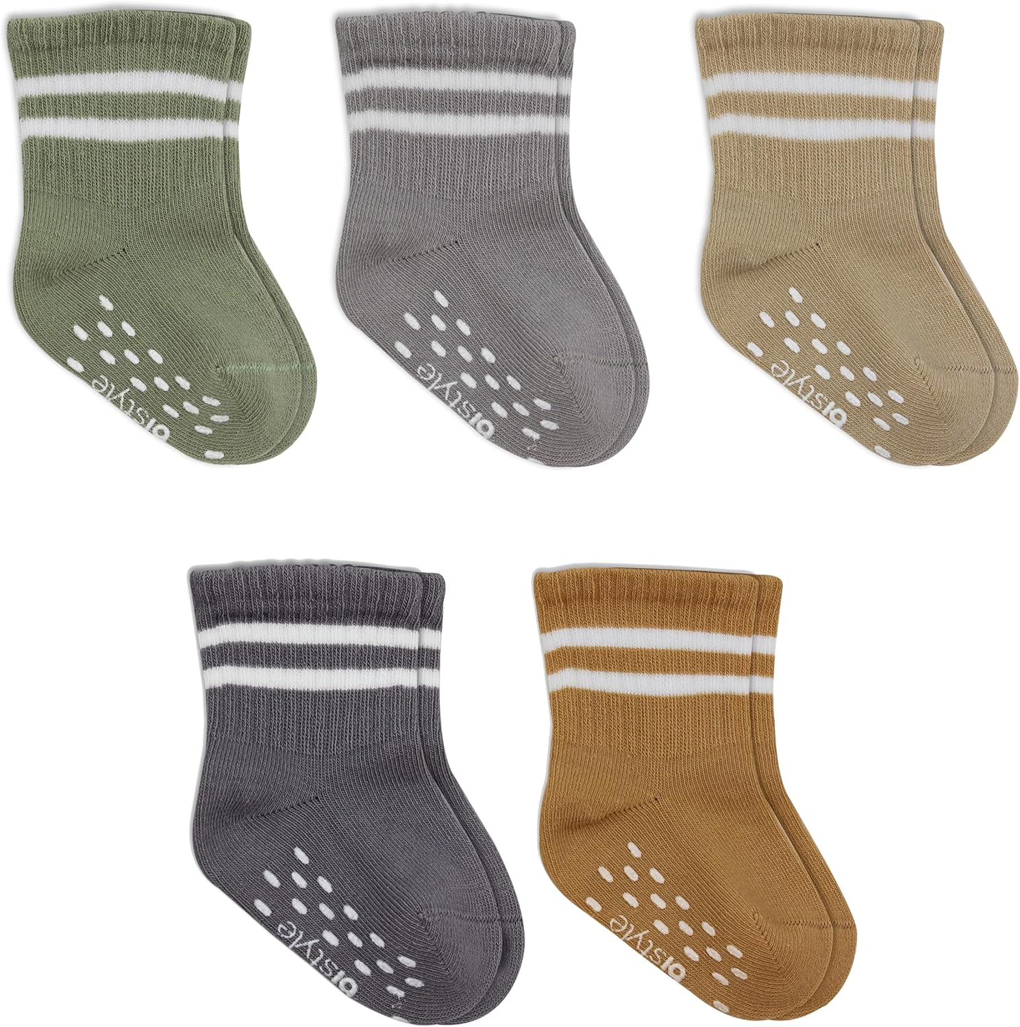 Detalle de bistyle Bio-Baumwolle Stoppersocken für Kleinkinder & Babys (ABS, Schachbrettmuster) – rutschfeste Socken