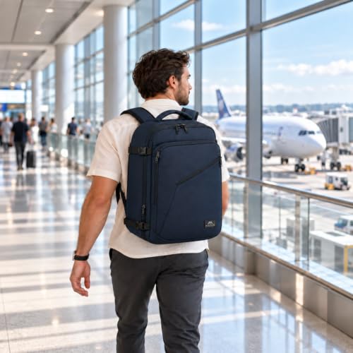 Detalle de MATEIN 40x30x20 Cabin Backpack, Expandable 24–30L, 0.8kg