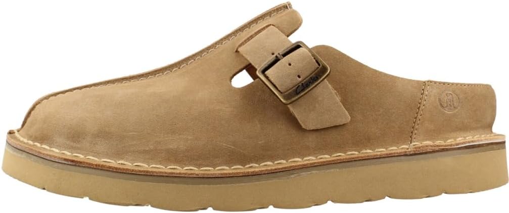 Detalle 2 de Clarks Solsbury Mule Sandal Homme en suède sombre