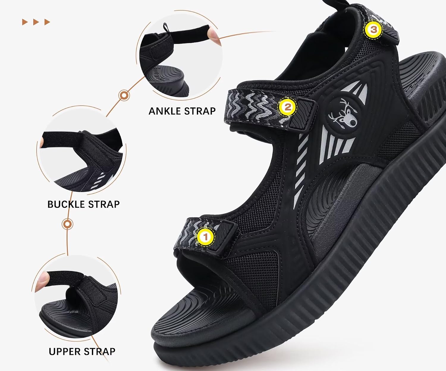 Detalle 1 de KuaiLu Women’s Orthopedic Walking Sandals for Plantar Fasciitis Relief