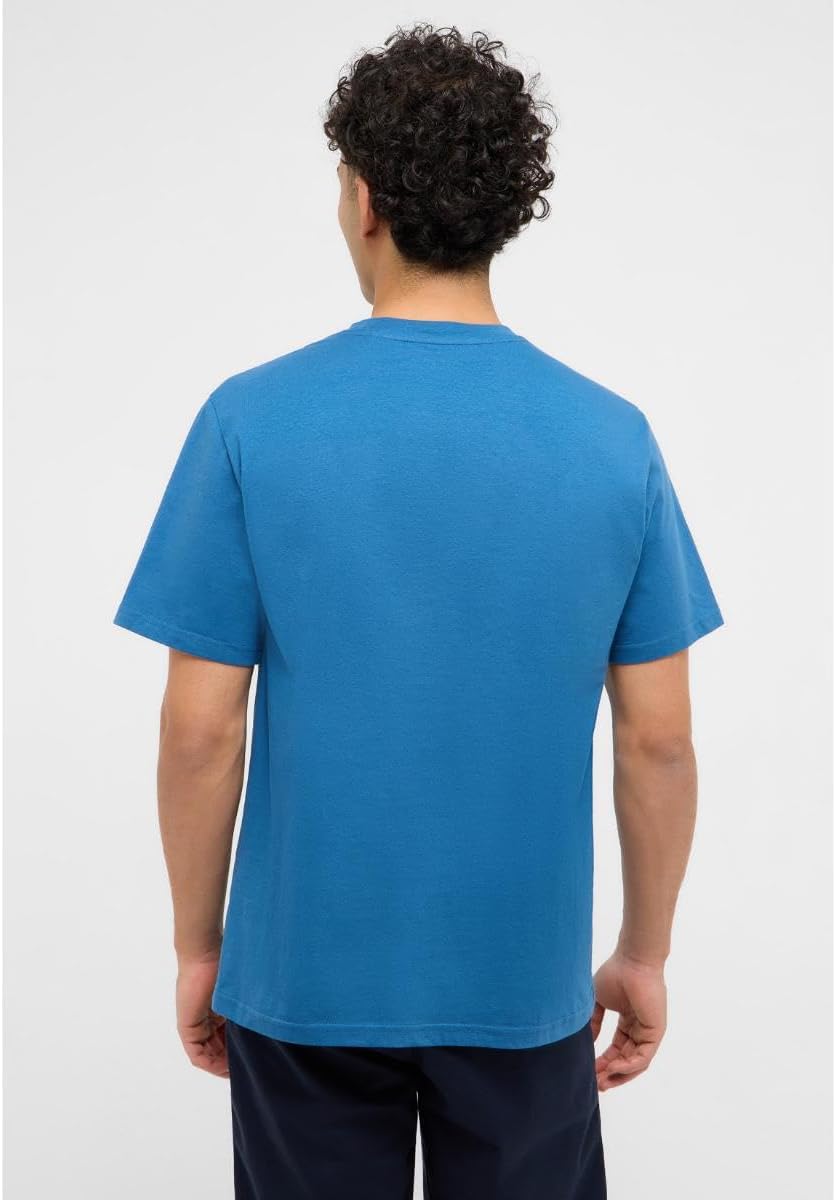 Detalle de Mustang Herren Style Austin T-Shirt – Lässiger Schnitt, Bio-Baumwolle, Rundhalsausschnitt