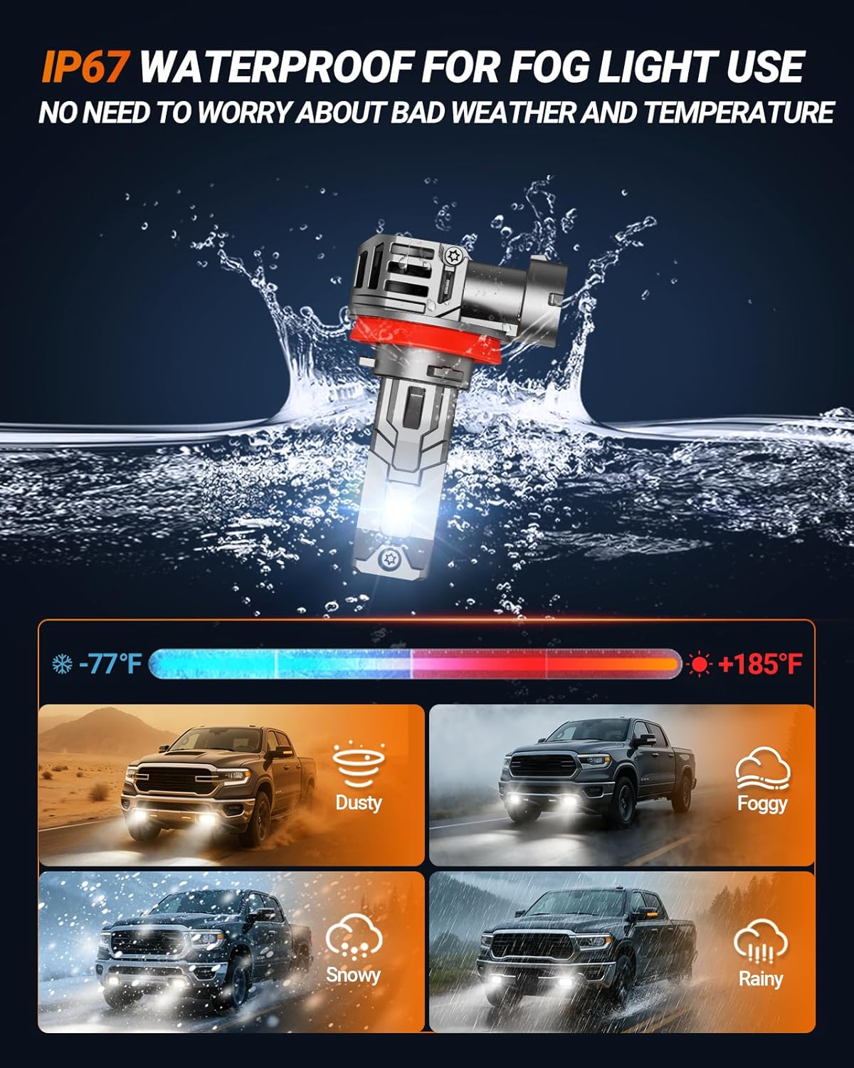 Thumbnail 4 de SEALIGHT 80000LM 6500K 9005/HB3 H11 fog light bulbs