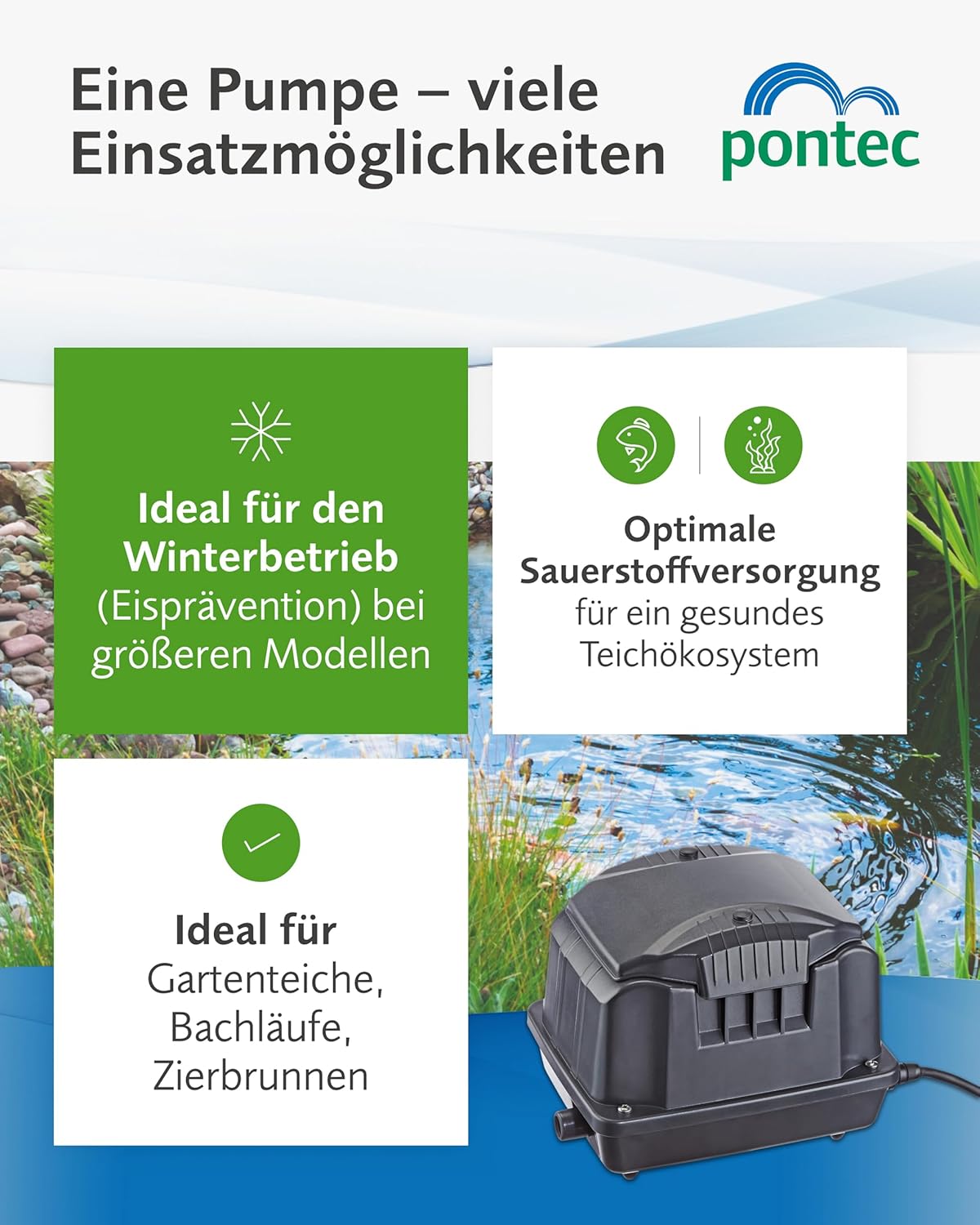 Thumbnail 3 de Pontec PondoAir Set 3600 Teichbelüfter – zuverlässige Belüftung für Außenanlagen