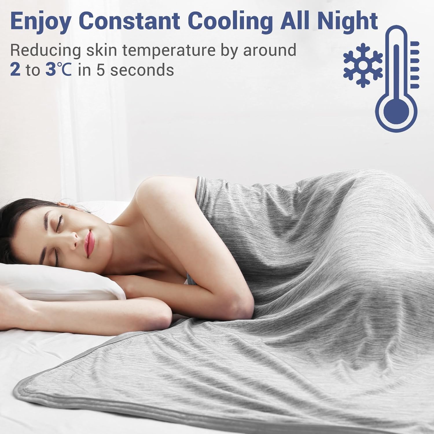 Thumbnail 1 de Avoalre Cooling Blanket for Night Sweats Q-Max>0.5 (Arc-Chill3.0) 150x200cm – Double-Sided, Lightweight Summer Throw