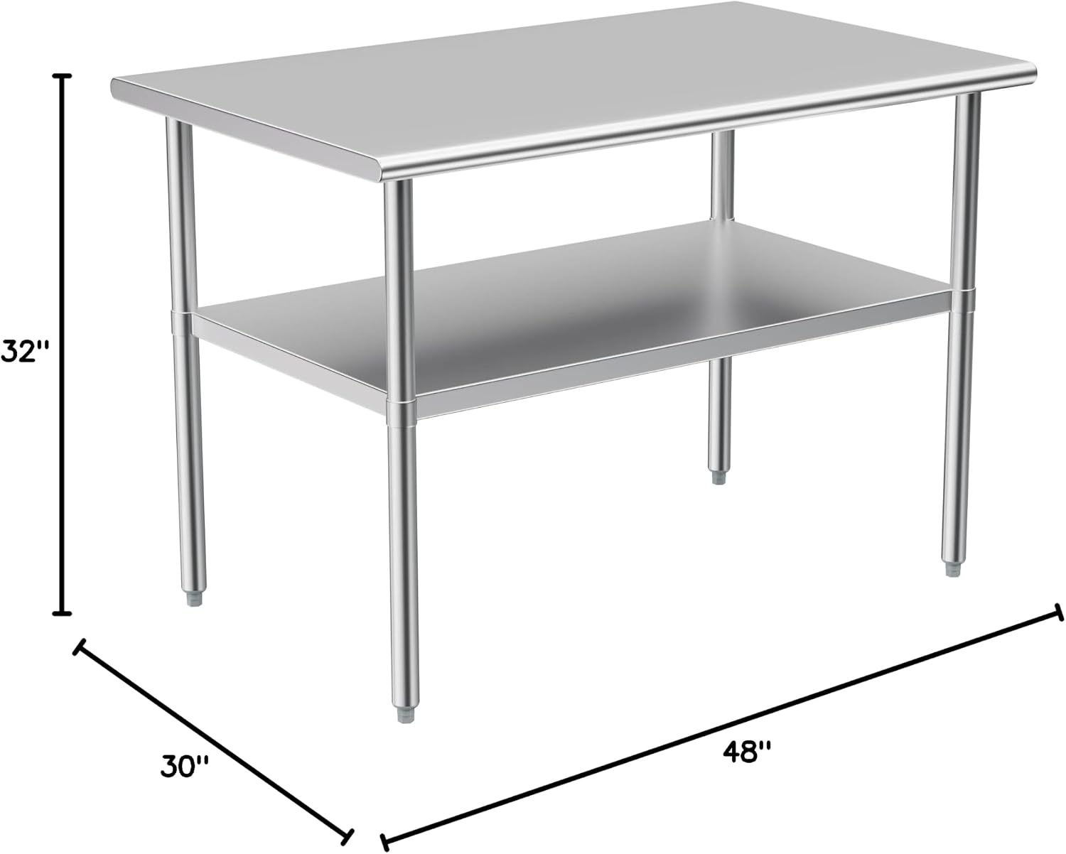 Thumbnail 6 de Atronor AT301 Stainless Steel Prep Table, 30 x 48-Inch with Adjustable Undershelf