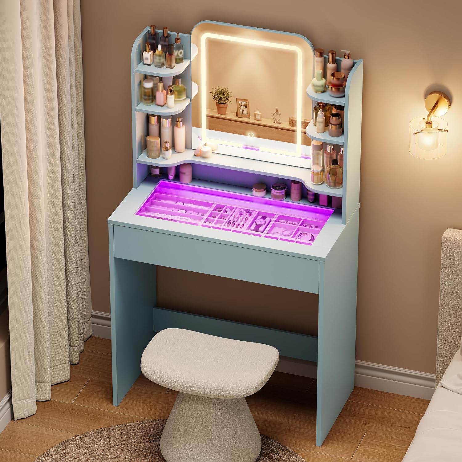 Detalle 2 de Tourpear Vanity with Tempered Glass Top
