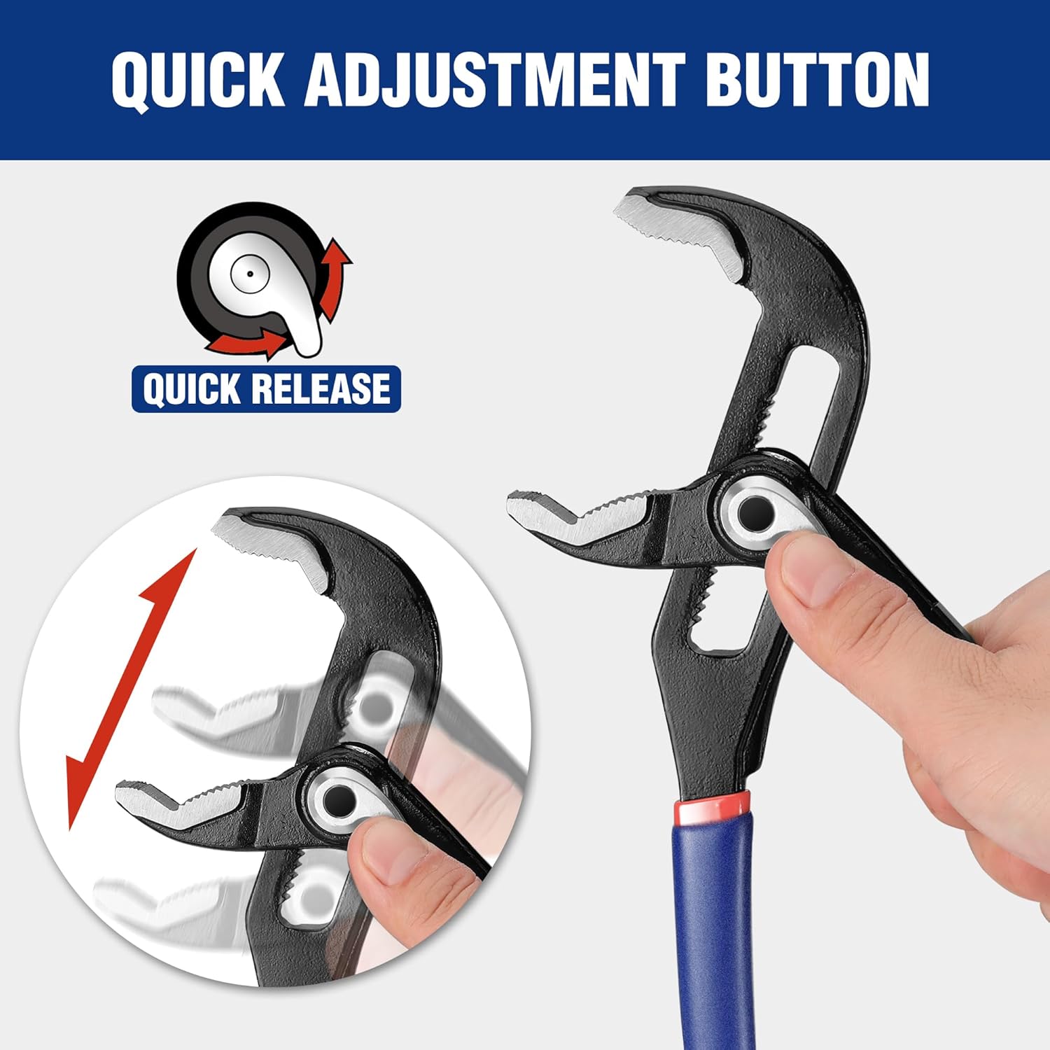 Detalle 2 de WORKPRO Water Pump Pliers 200mm set