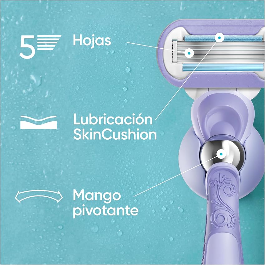 Detalle de Venus Gillette Deluxe Smooth Swirl, Kit de Afeitado Mujer🪒