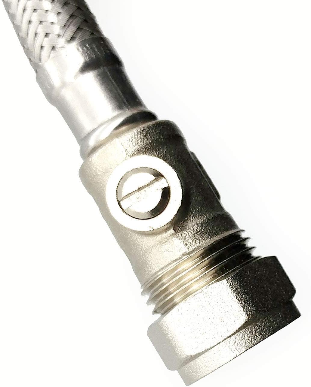 Thumbnail 4 de Xcel Home WRAS Approved 900mm Flexible Pipe Connector with Isolation Valve, 15mm Compression, 1/2" BSP, Stainless Steel Braided, 15 Bar, 85°C