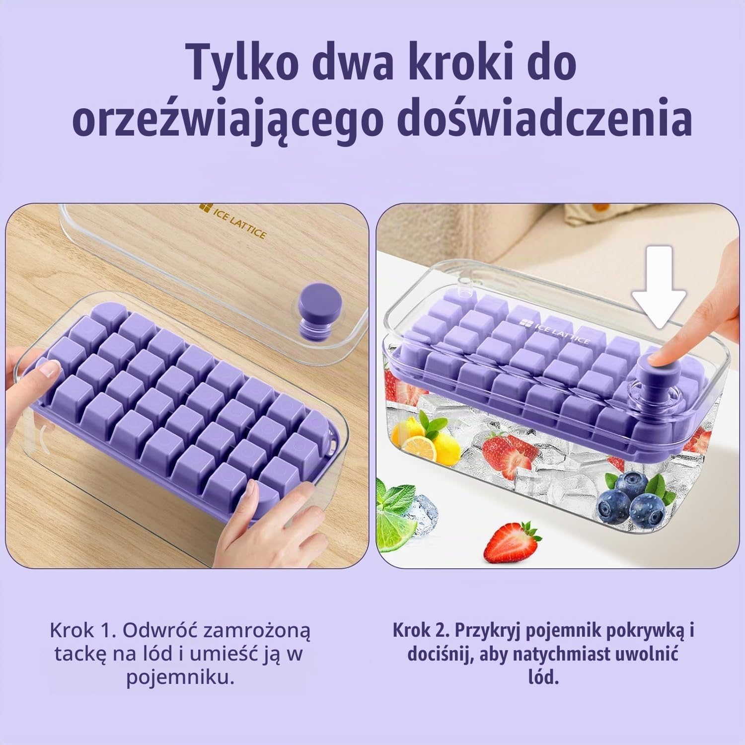 Detalle de Seachrgif bing-ZS-005 – pojemnik na lód, 64 kostki, pokrywka i szybkie wyjmowanie