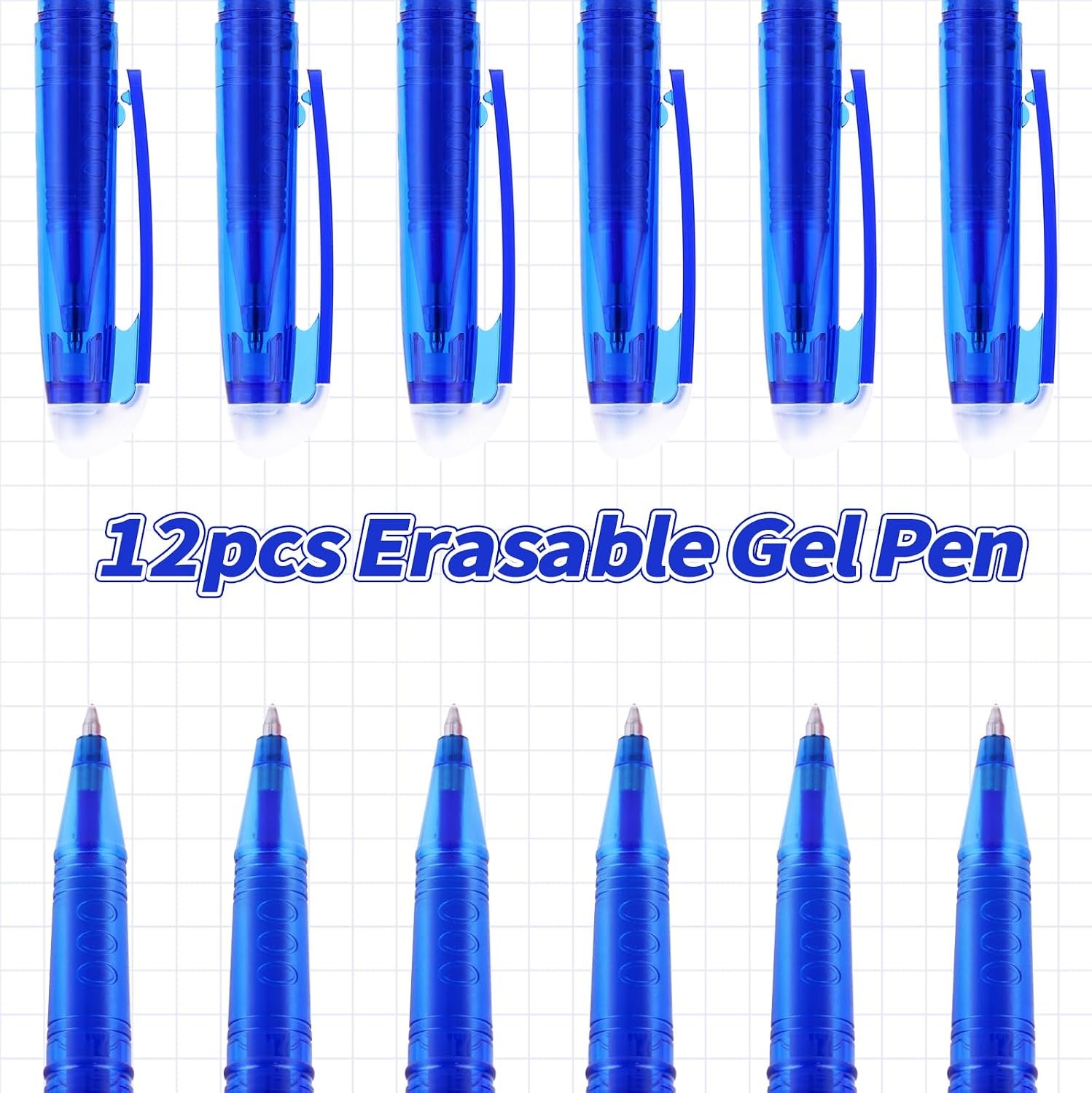 Detalle 1 de YIIFELL uitwisbare gelpennen, 12 stuks met blauwe inkt en 0,7 mm punt