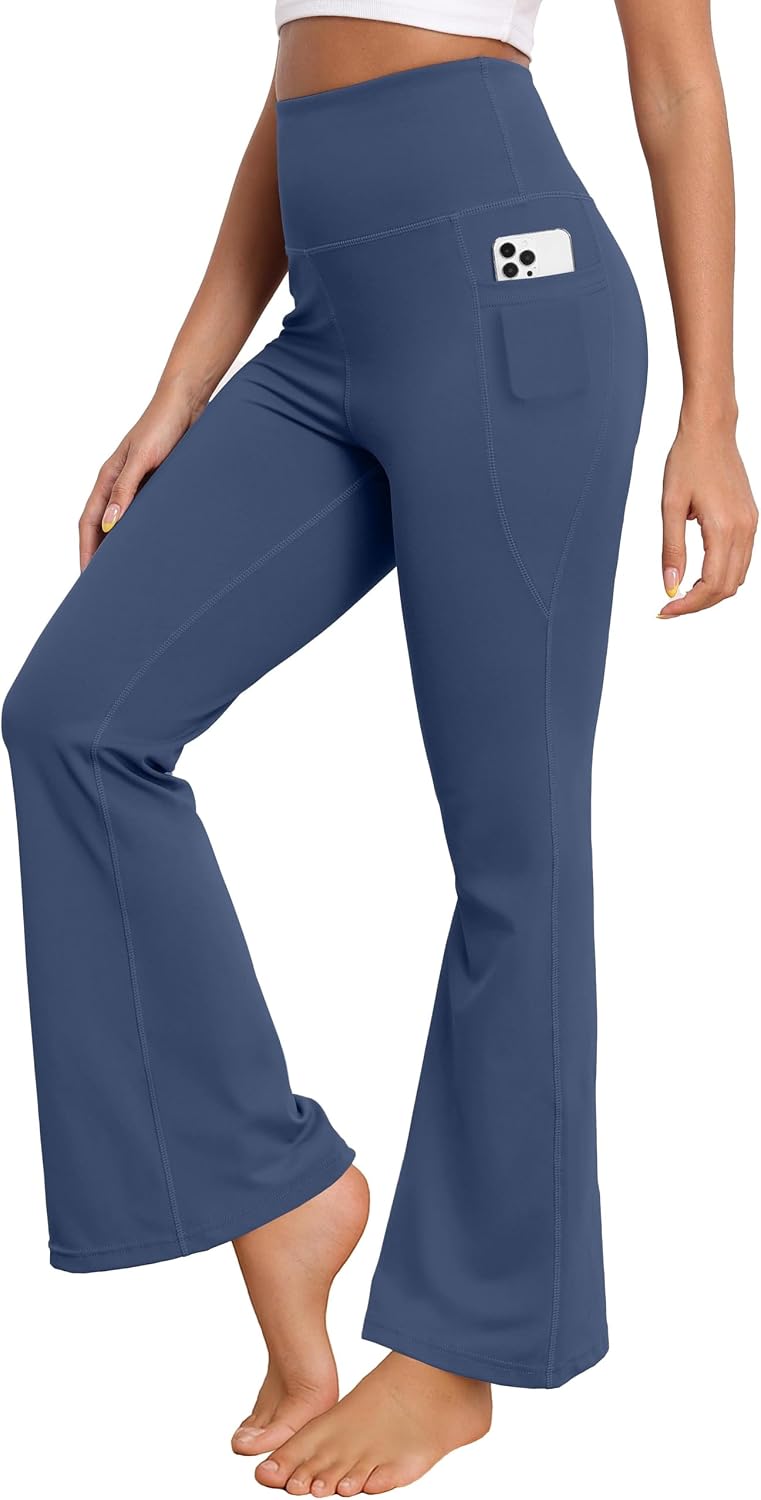 Thumbnail 6 de GRECERELLE Wide Leg Trousers for Women – High-Waisted Sculpting Yoga Pants with Side Pockets