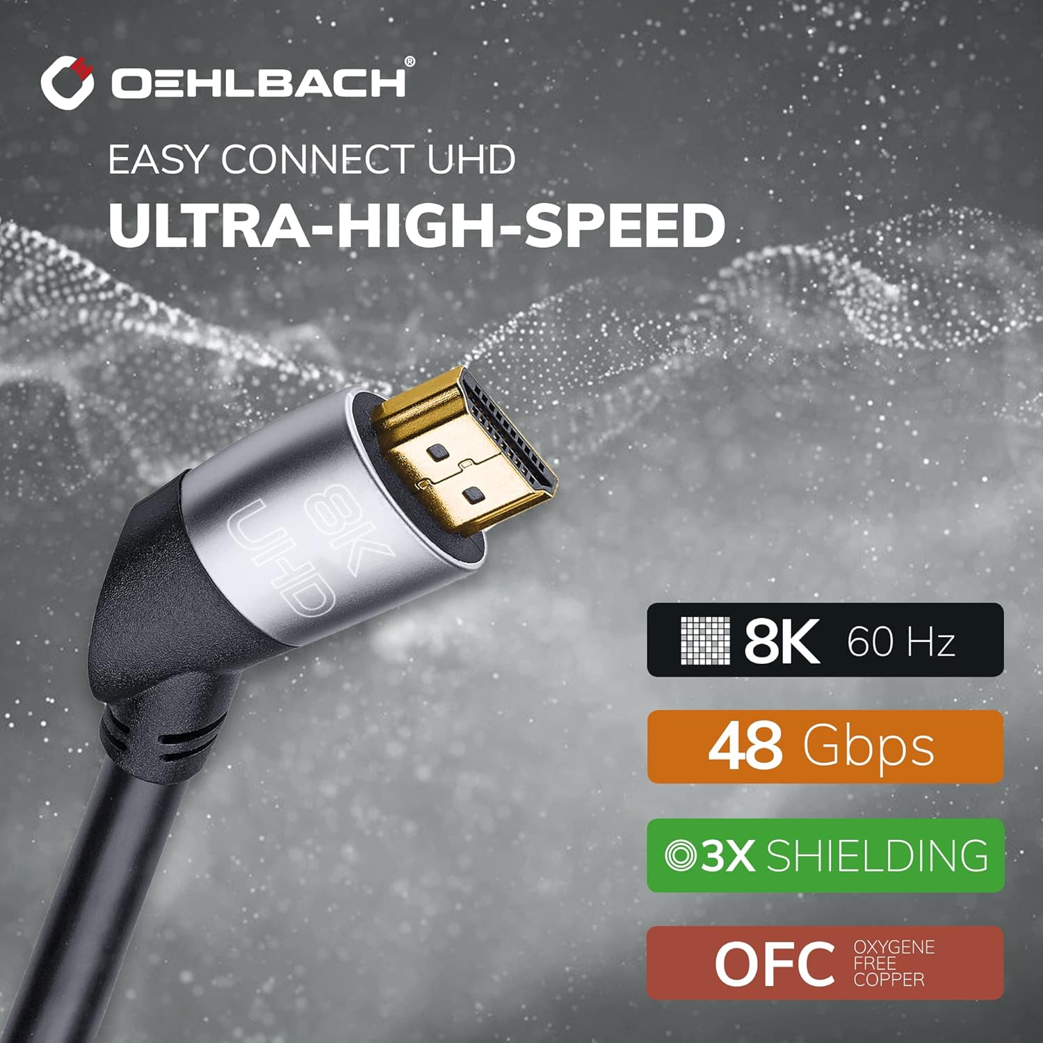 Thumbnail 1 de OEHLBACH Easy Connect UHD Ultra High Speed HDMI-Kabel – 2 m, Schwarz