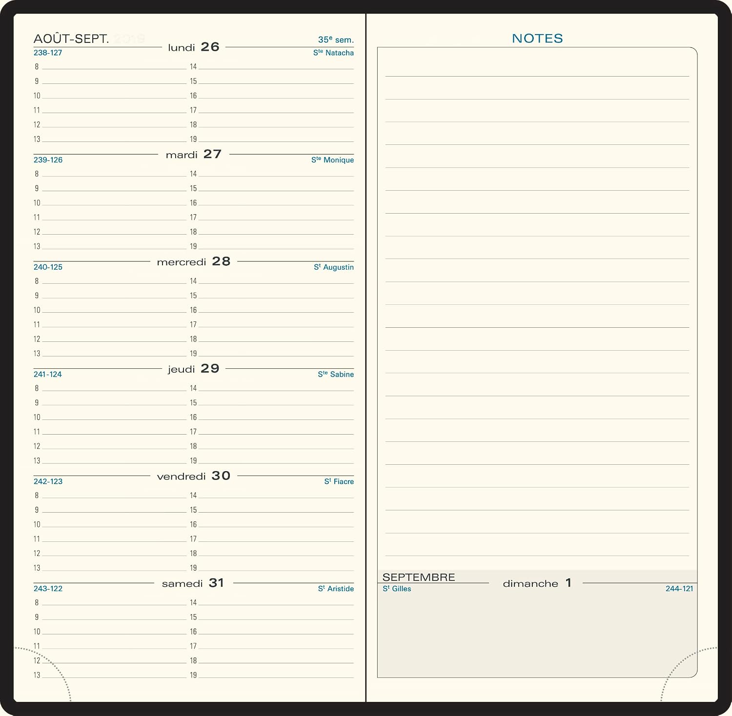 Detalle 2 de Exacompta 170101E Agenda de poche semainier 2026 9×17,5 cm 📘
