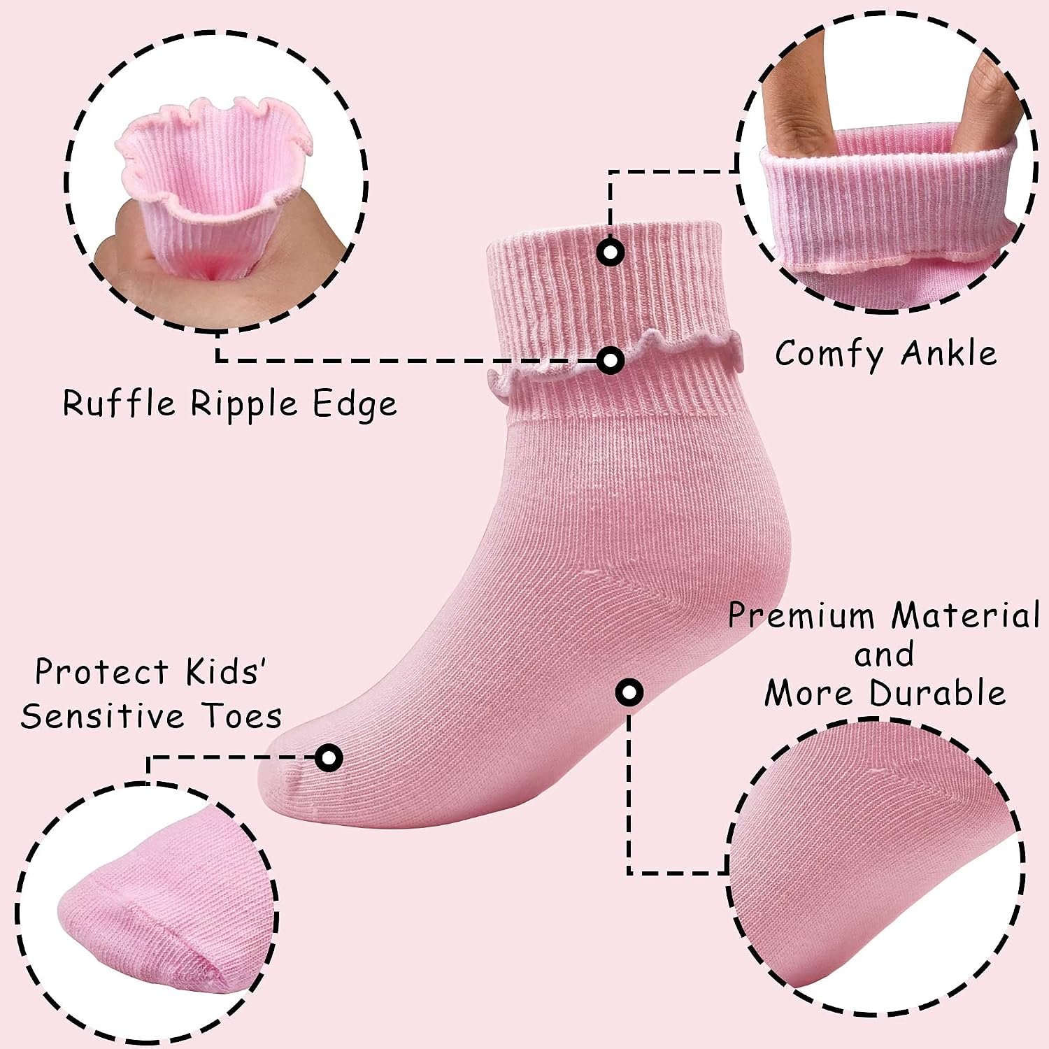 Thumbnail 5 de TRAMLE Baby Girls Socks 12 pack ankle socks