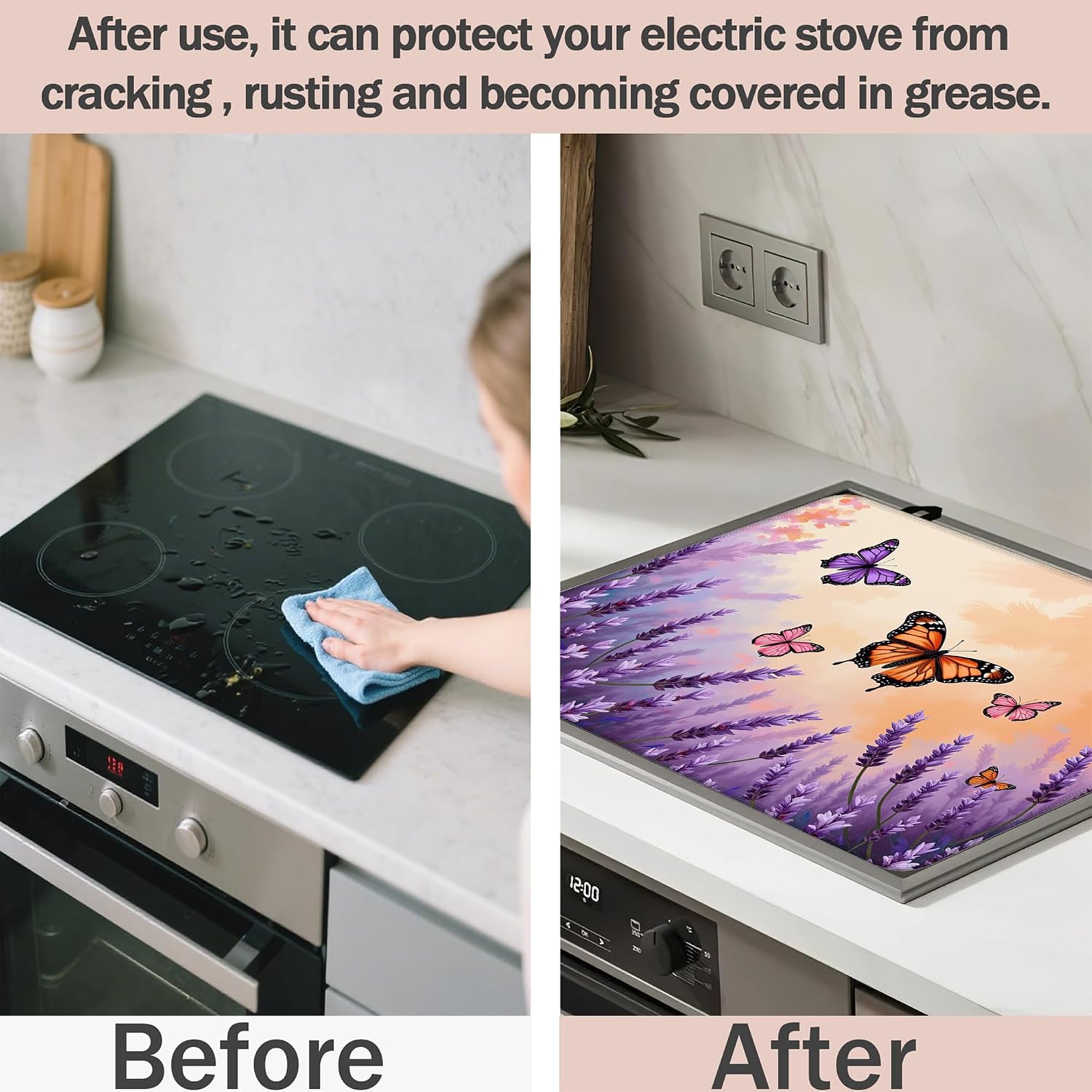 Thumbnail 3 de MTEXYMG MTEXYMG-stove top cover-01 28 x 20-Inch Butterfly Stove Cover