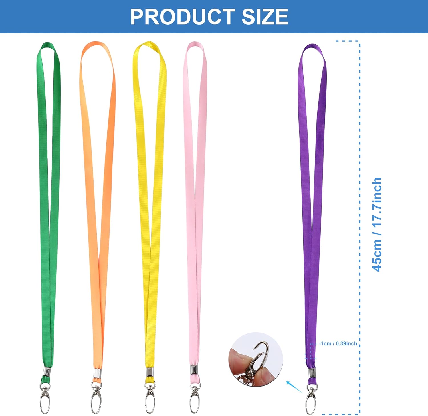 Thumbnail 2 de ROSSHINE 100 Purple Nylon Lanyards (46cm) with 360° Swivel Hook