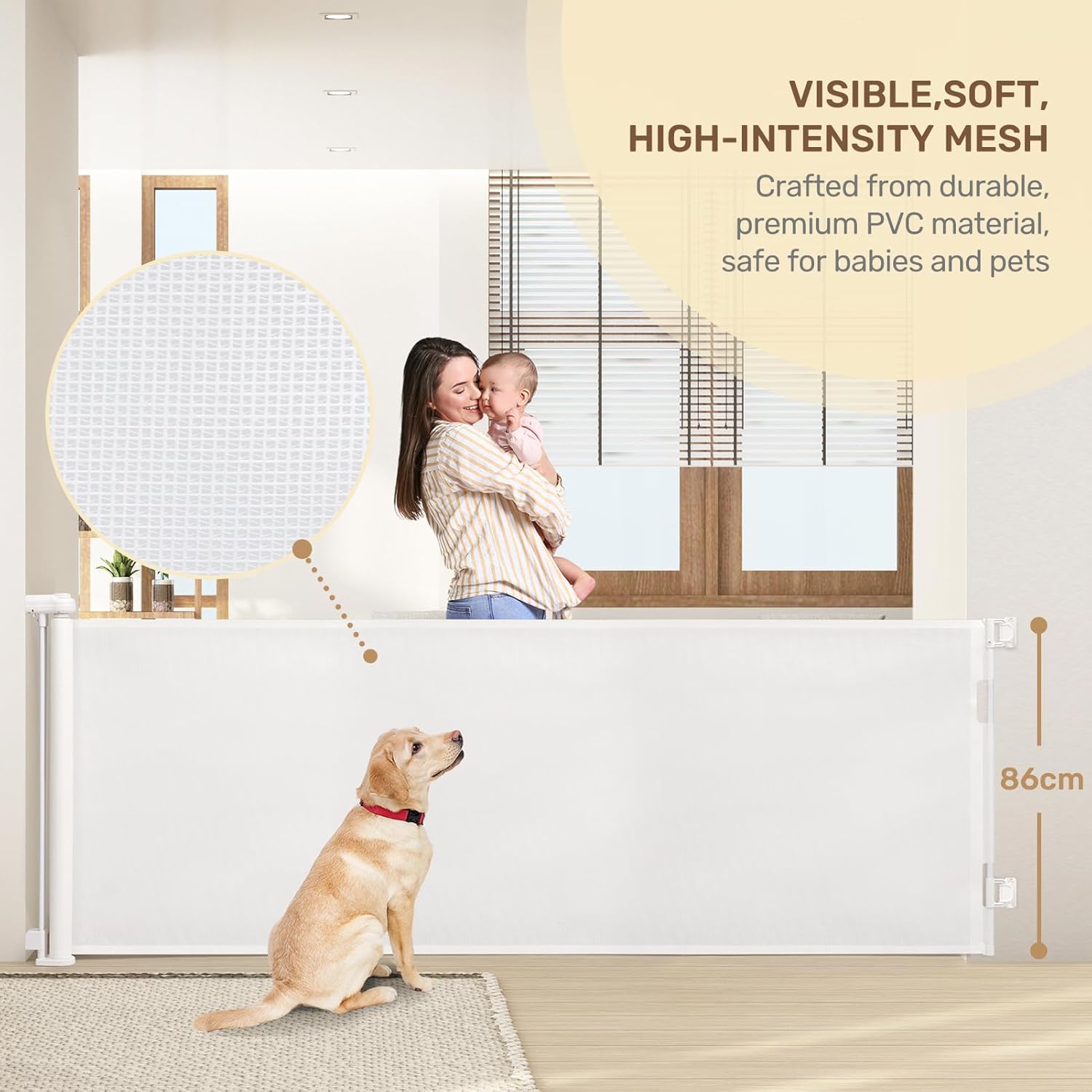 Detalle de HollyHOME retractable stair gate 300cm