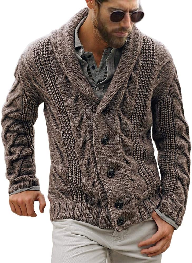 Thumbnail 5 de Cable Knit Cardigan Shawl Collar