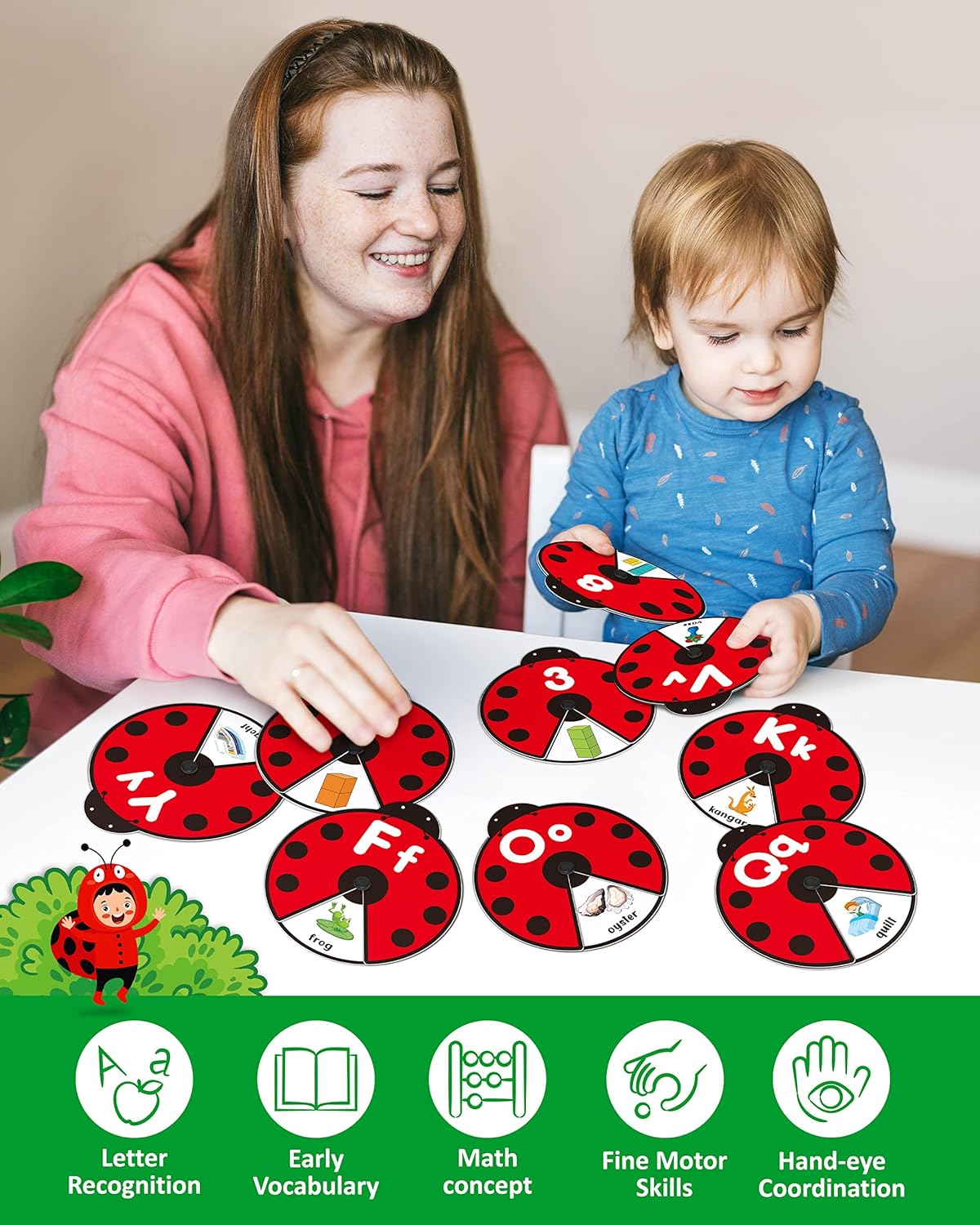 Thumbnail 4 de Coogam Jouet d'apprentissage interactif ABC — cartes coccinelles Montessori pour bébés 3–5 ans
