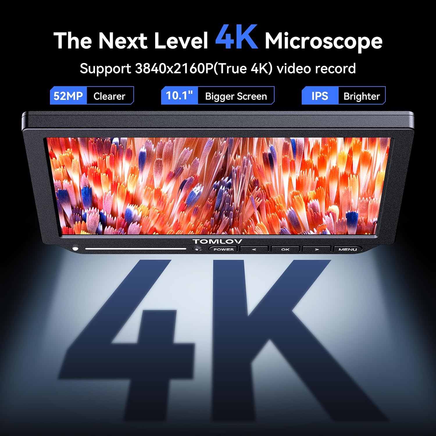 Detalle 2 de TOMLOV TM4K-AF Max 10.1" 4K Autofocus Microscope
