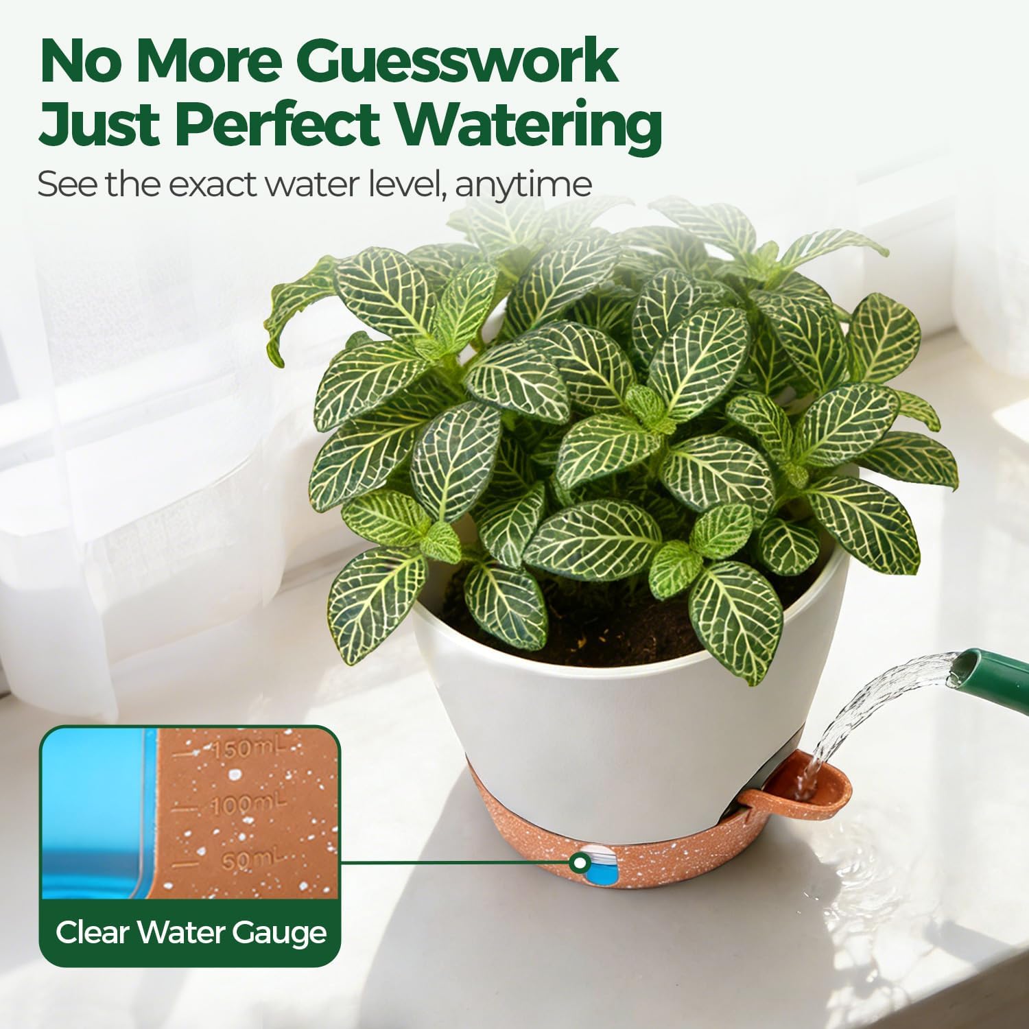 Detalle de T4U 15cm self watering plant pots 4 pack