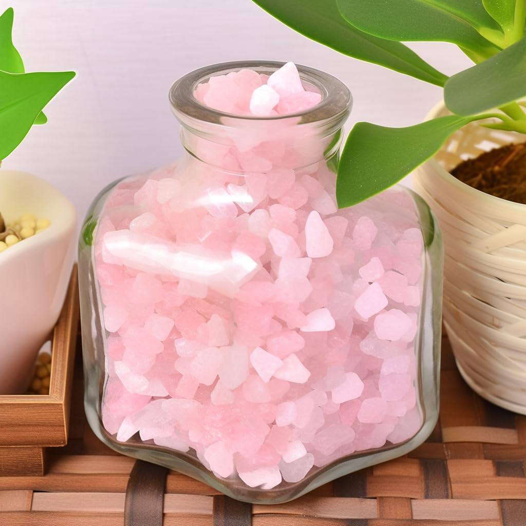 Detalle 1 de SigMntun Polished Rose Quartz Chips, 200 Pieces, 7 mm