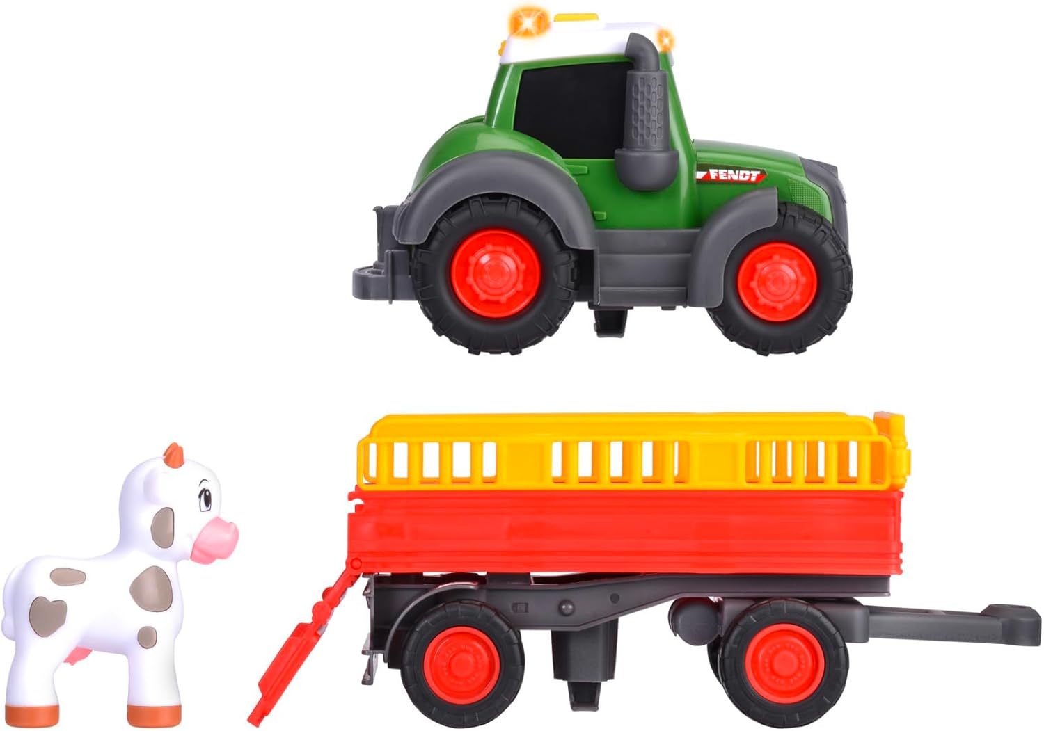 Thumbnail 2 de Dickie Toys ABC trattore Fendti: il trenino della fattoria 30 cm con mucca, luce e suono
