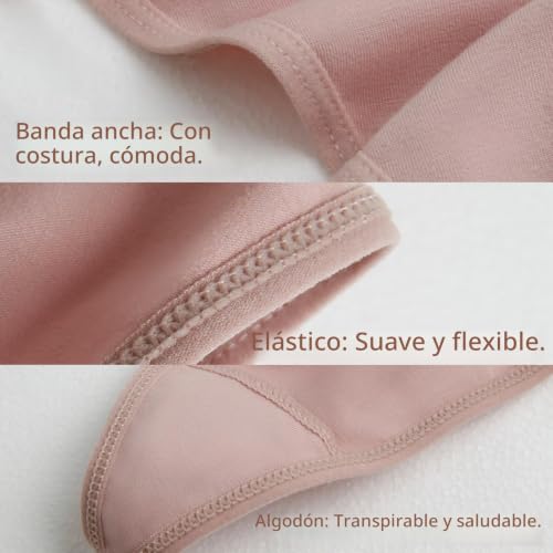 Detalle de Channo Tangas de Algodón para Mujer Pack 6 – Lisos, suaves y sin marcar (L/XL) Multicolor