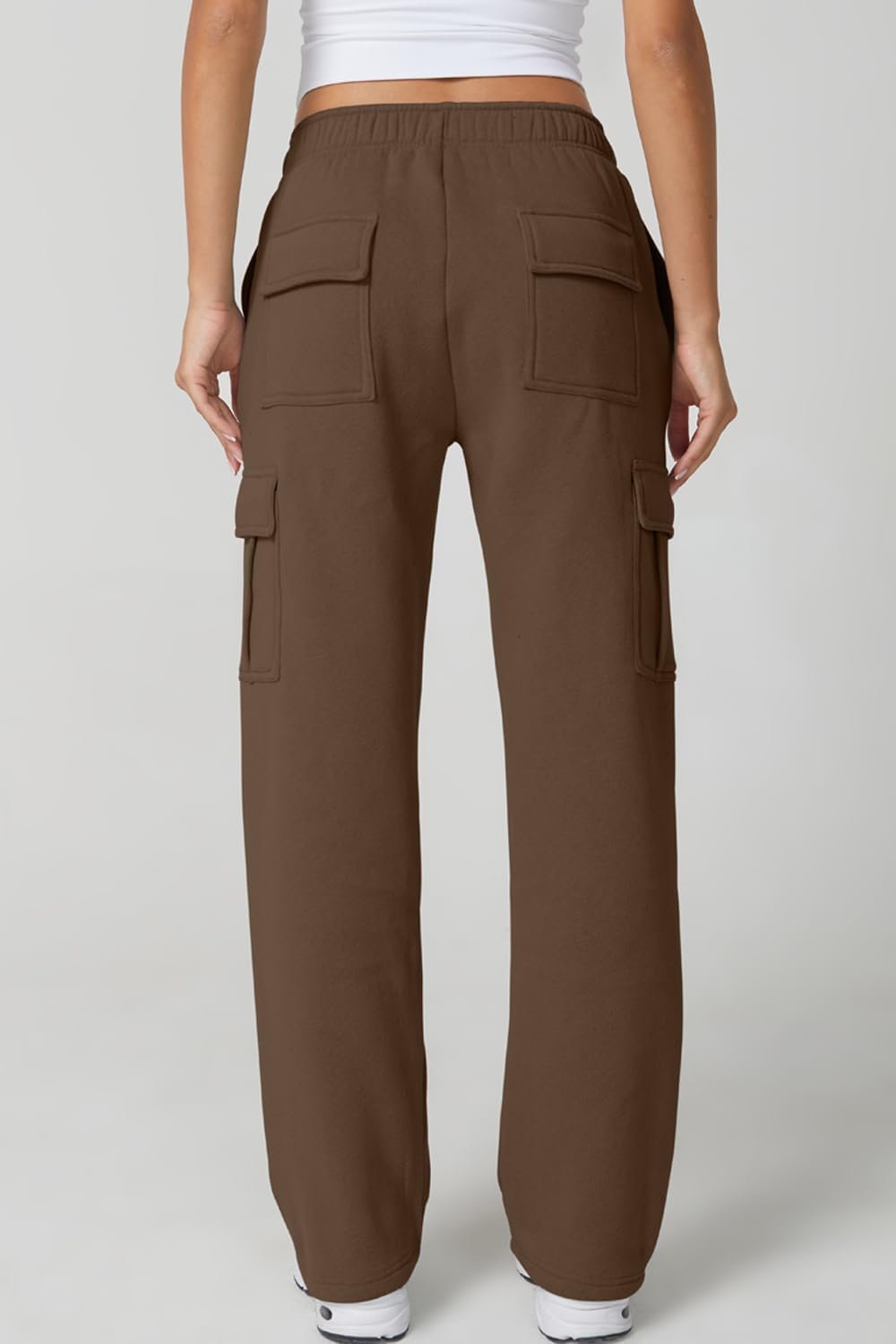 Detalle de QINSEN Fleece Cargo Sweatpants, 31-Inch Inseam