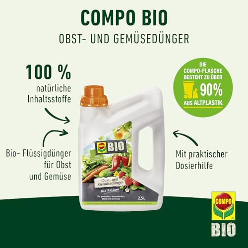 Detalle de COMPO BIO Obst- und Gemüsedünger – Bio Flüssigdünger mit Kalium, 2,5 Liter
