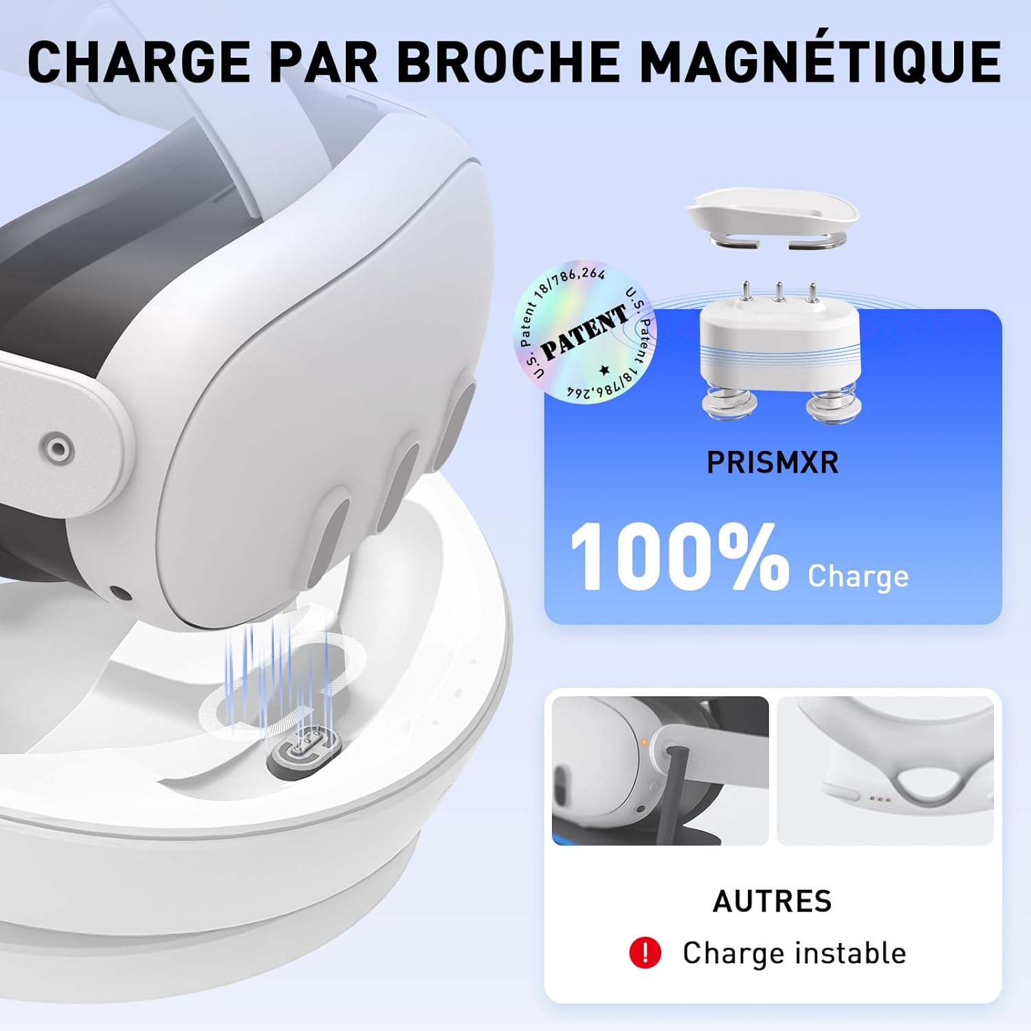 Thumbnail 1 de PRISMXR Station de Charge Carina D1 pour Meta Quest 3 et contrôleurs