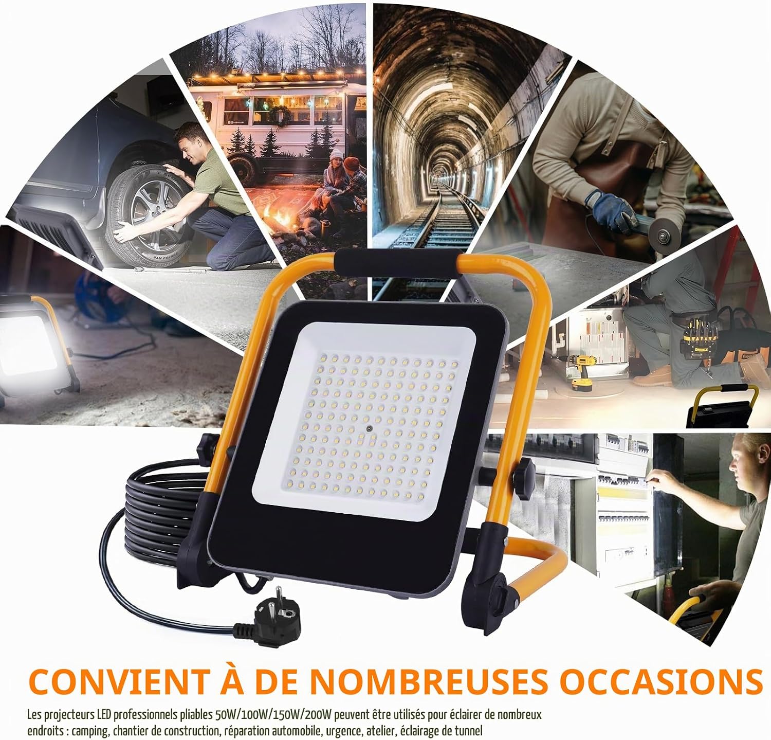 Detalle 2 de Fosingut Appliques de Projecteur 50W led-werklamp, 5.000 lm, IP66