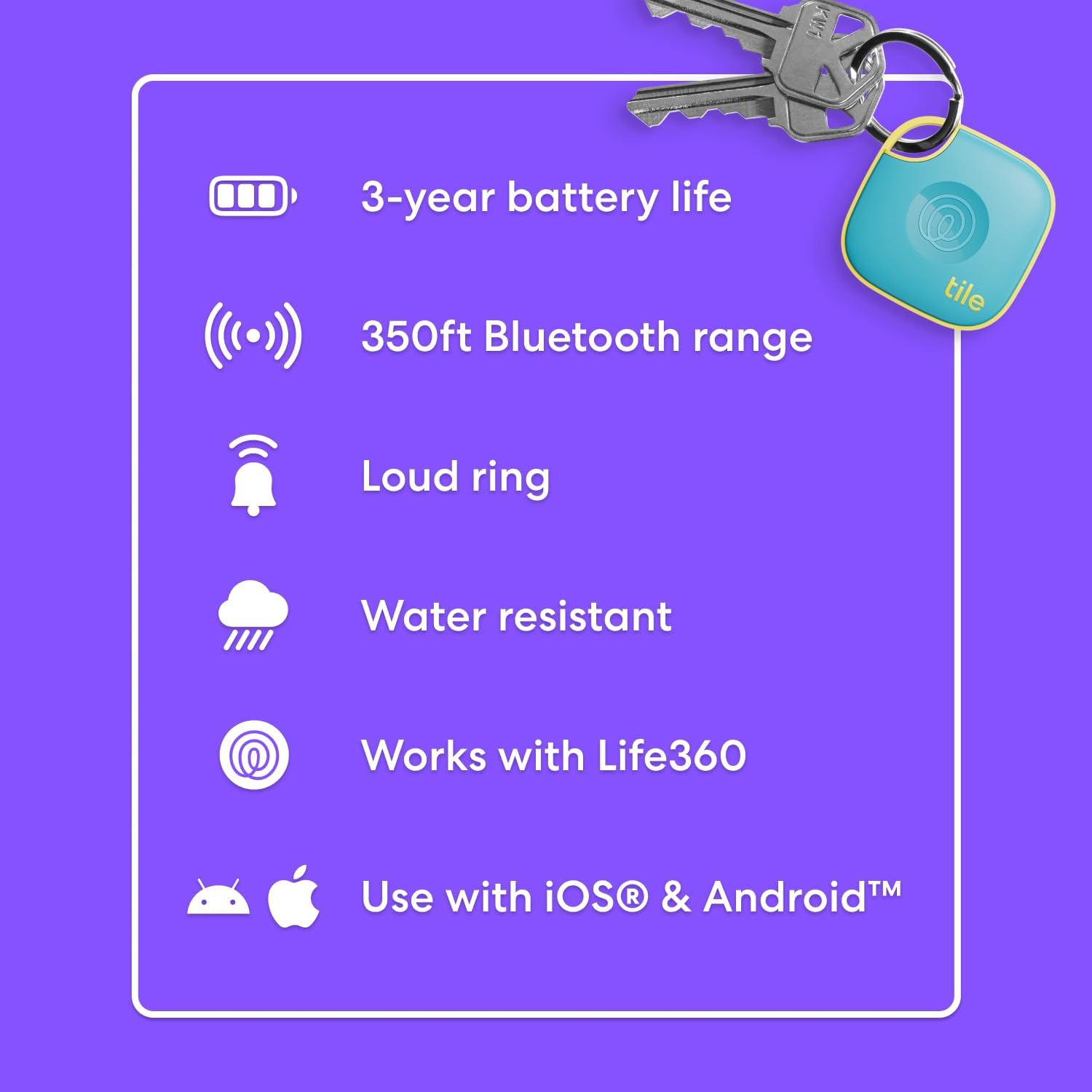 Thumbnail 6 de Tile by Life360 Mate - Bluetooth Tracker for Keys, Bags and More