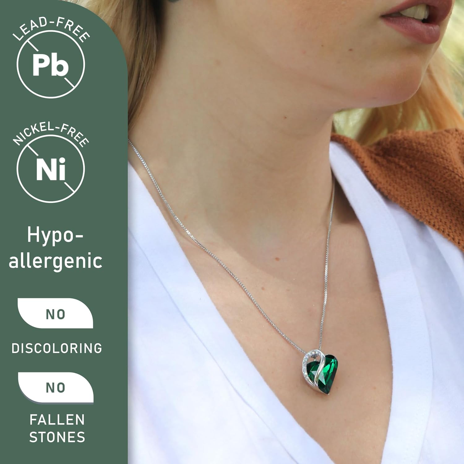 Thumbnail 1 de Leafael Mother's Day Gift Necklace for Women – Infinity Love Birthstone Heart Crystal Pendant