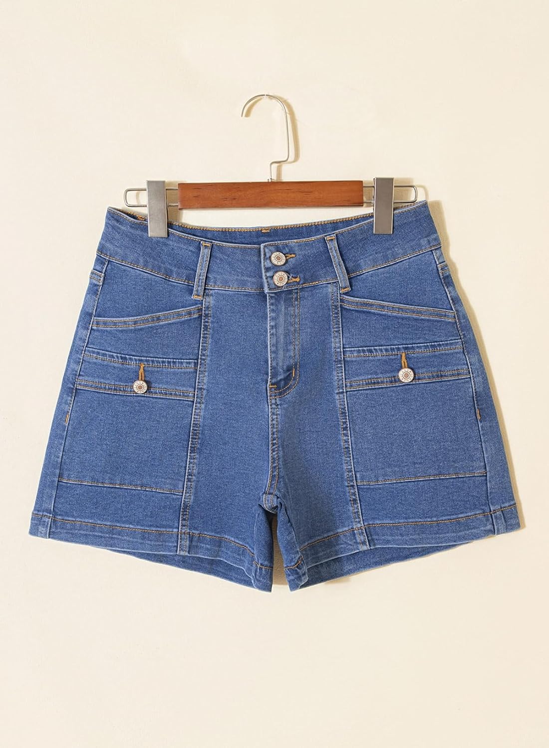 Thumbnail 5 de Astylish Women’s High-Waisted Double-Button Fly Denim Shorts