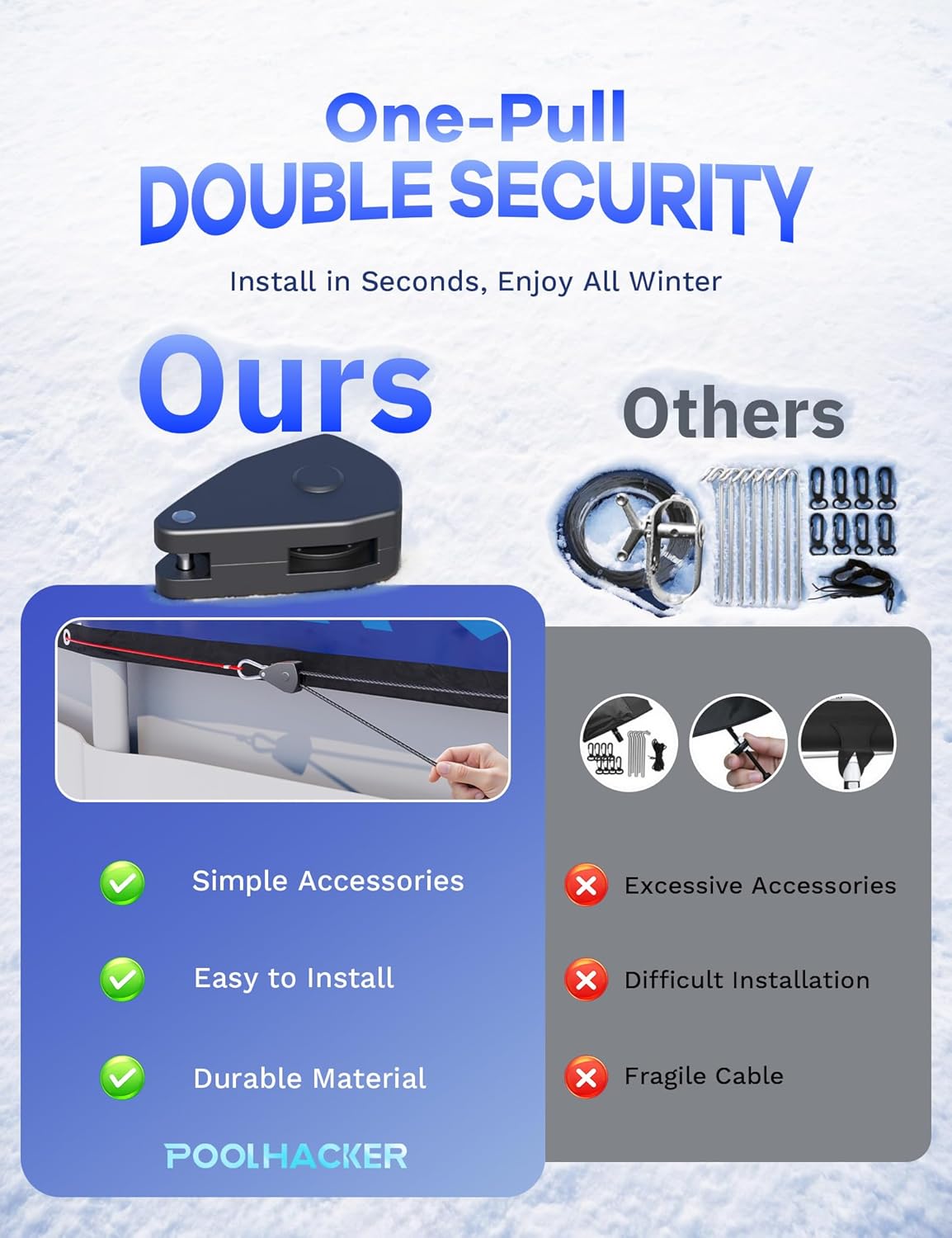 Thumbnail 6 de Poolhacker Above-Ground Winter Pool Cover 420D