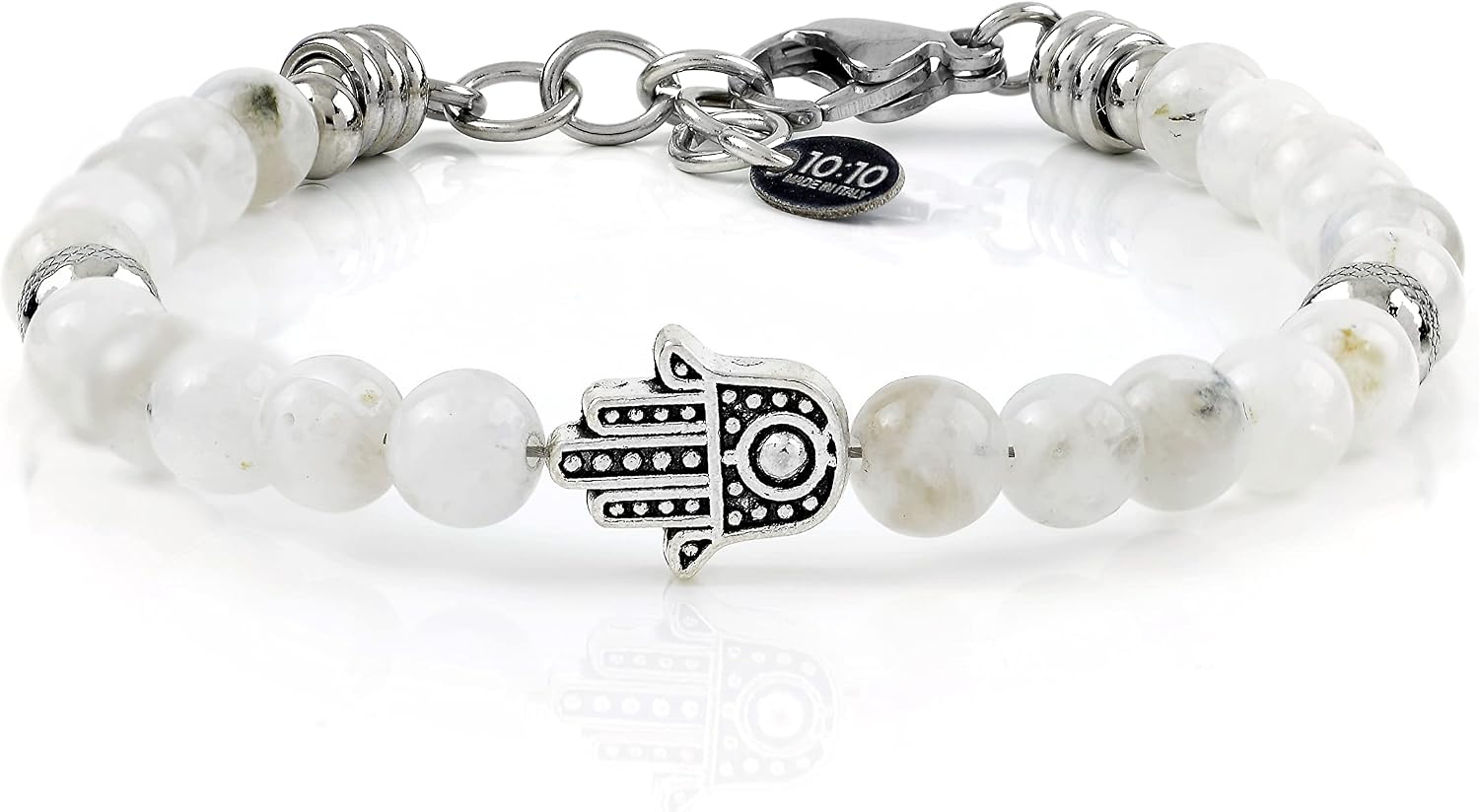 Thumbnail 3 de 10:10 Bracciale mano di Fatima pietra di Luna 6 mm