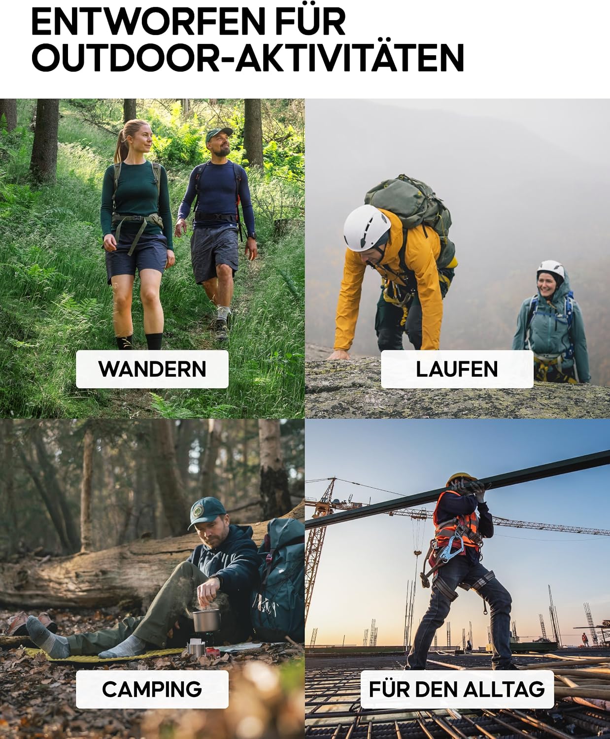Detalle 2 de DANISH ENDURANCE Merino Wandersocken 3 Paar