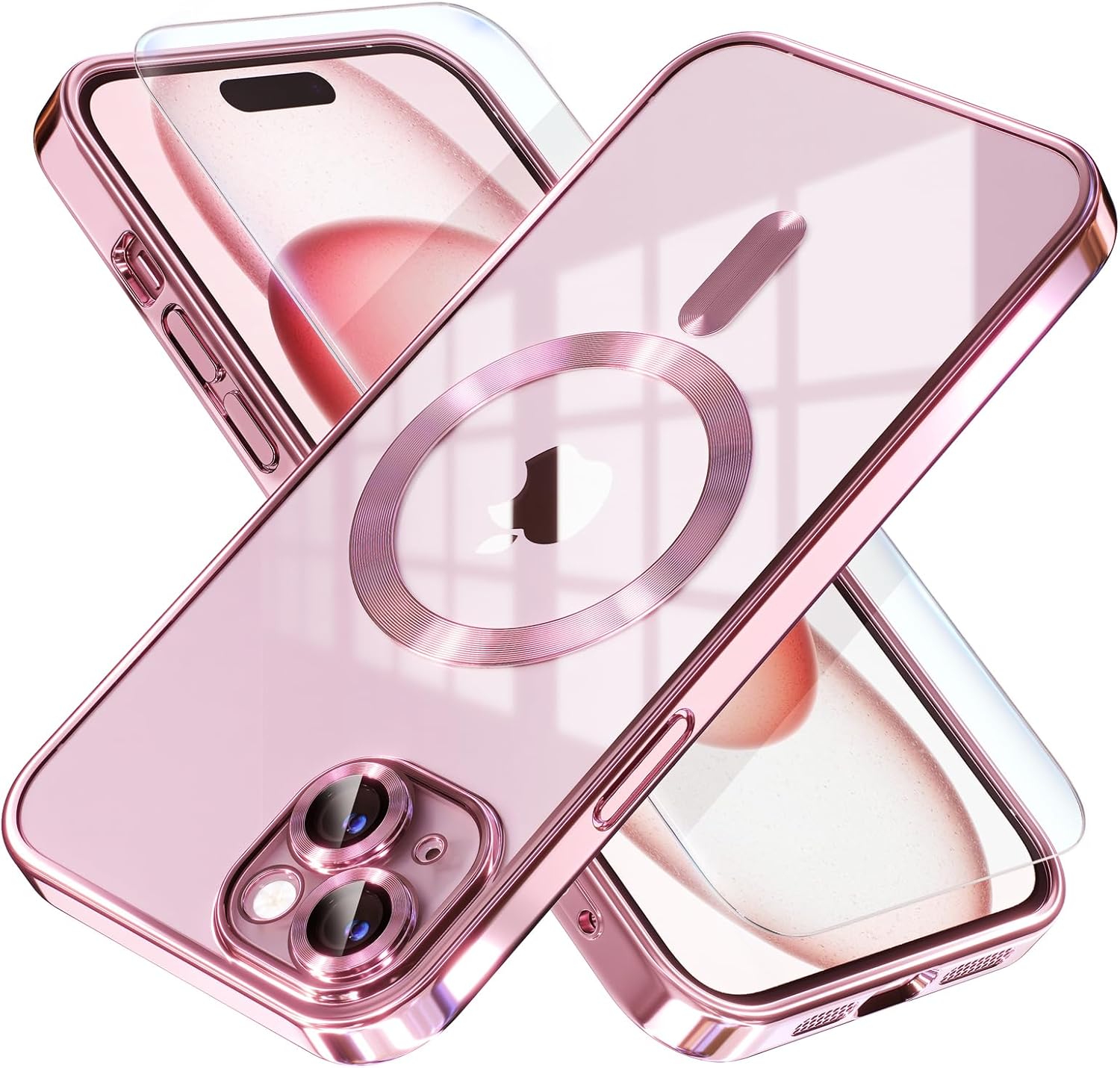 Detalle de Misea iPhone 15 Plus MagSafe Clear Case, military drop protection