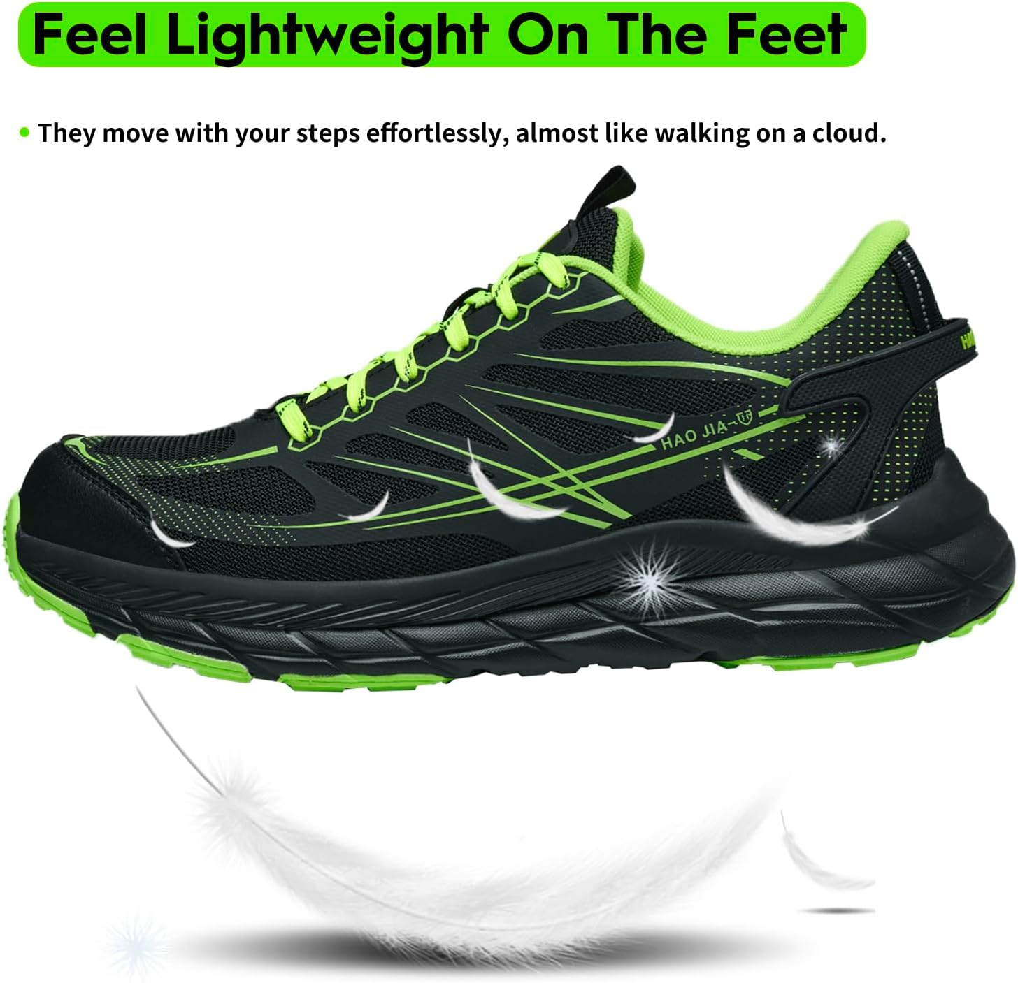 Thumbnail 3 de RUGNOR Safety Trainers Steel Toe Cap Trainers with Non-Slip Sole (Green) – Lightweight, Breathable Work Shoes