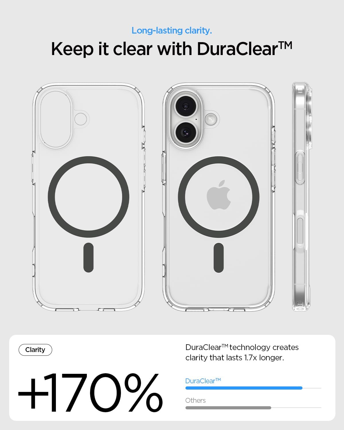 Detalle de Spigen Ultra Hybrid MagFit pour iPhone 17 (Graphite) – coque fine TPU avec MagFit et protection coins Air Cushion