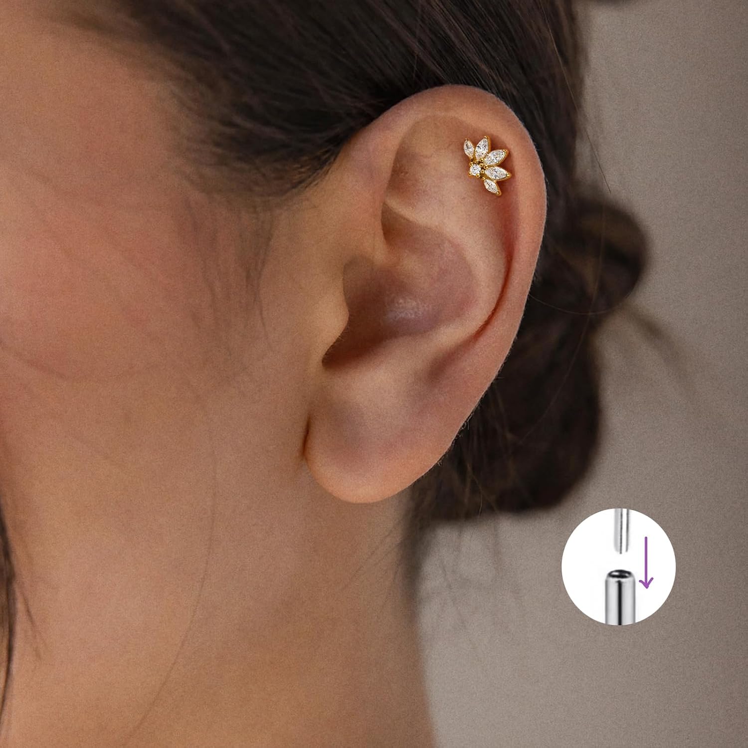 Detalle de TBVZTLY Cartilage Piercing Jewelry in Titanium