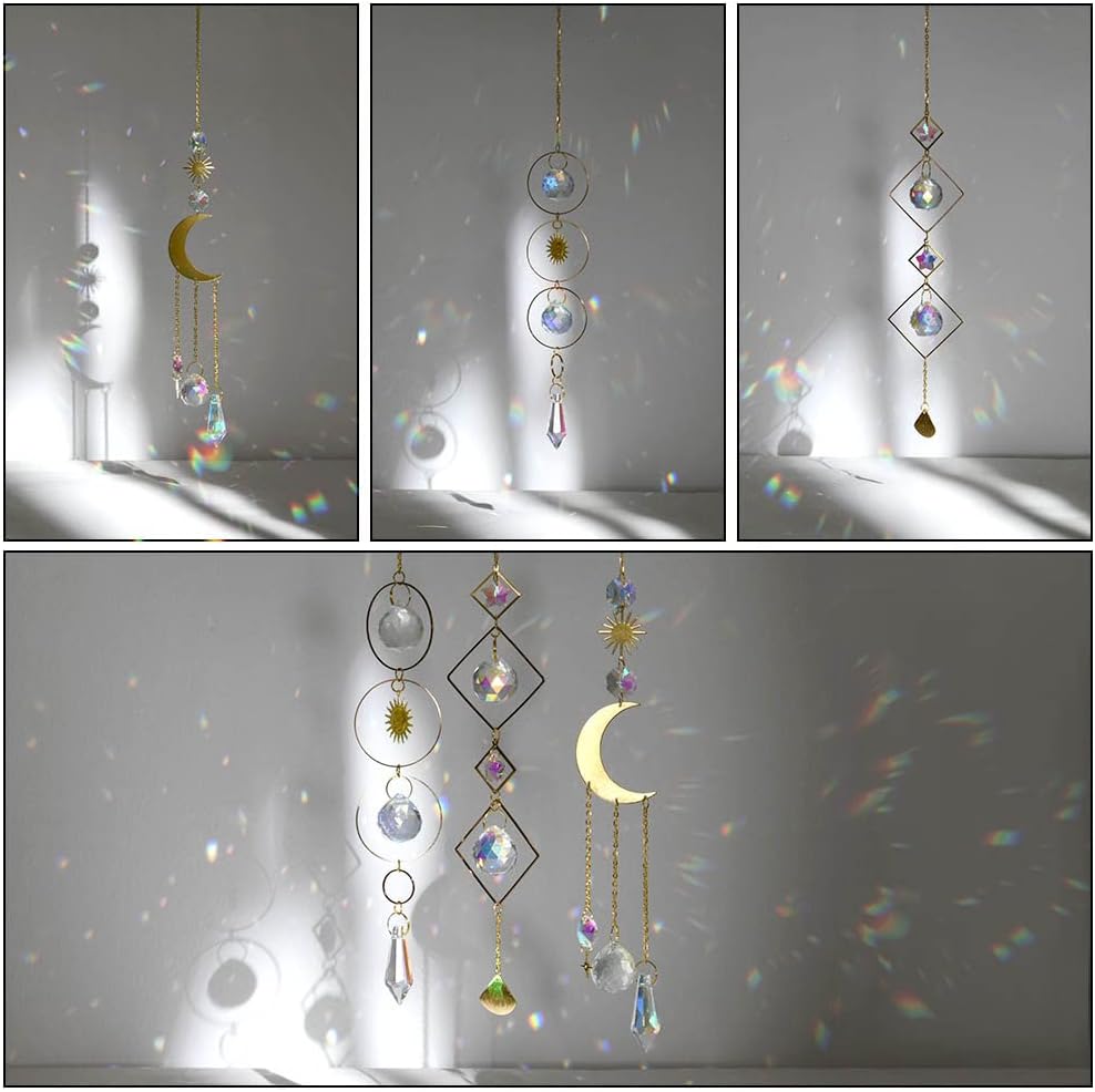 Detalle de OFFCUP kristallen zonnevangers, set van 3 regenboogprisma’s om op te hangen