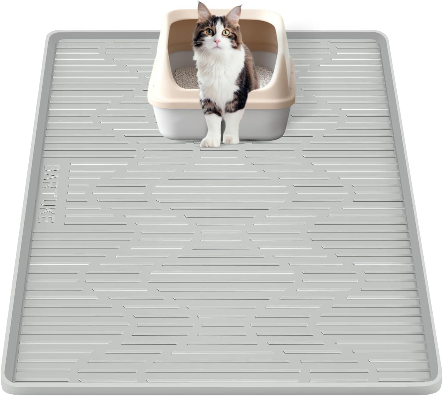 Detalle de Bartuke Silicone Cat Litter Mat (27" x 27"), Large Square, Waterproof and Easy‑to‑Clean