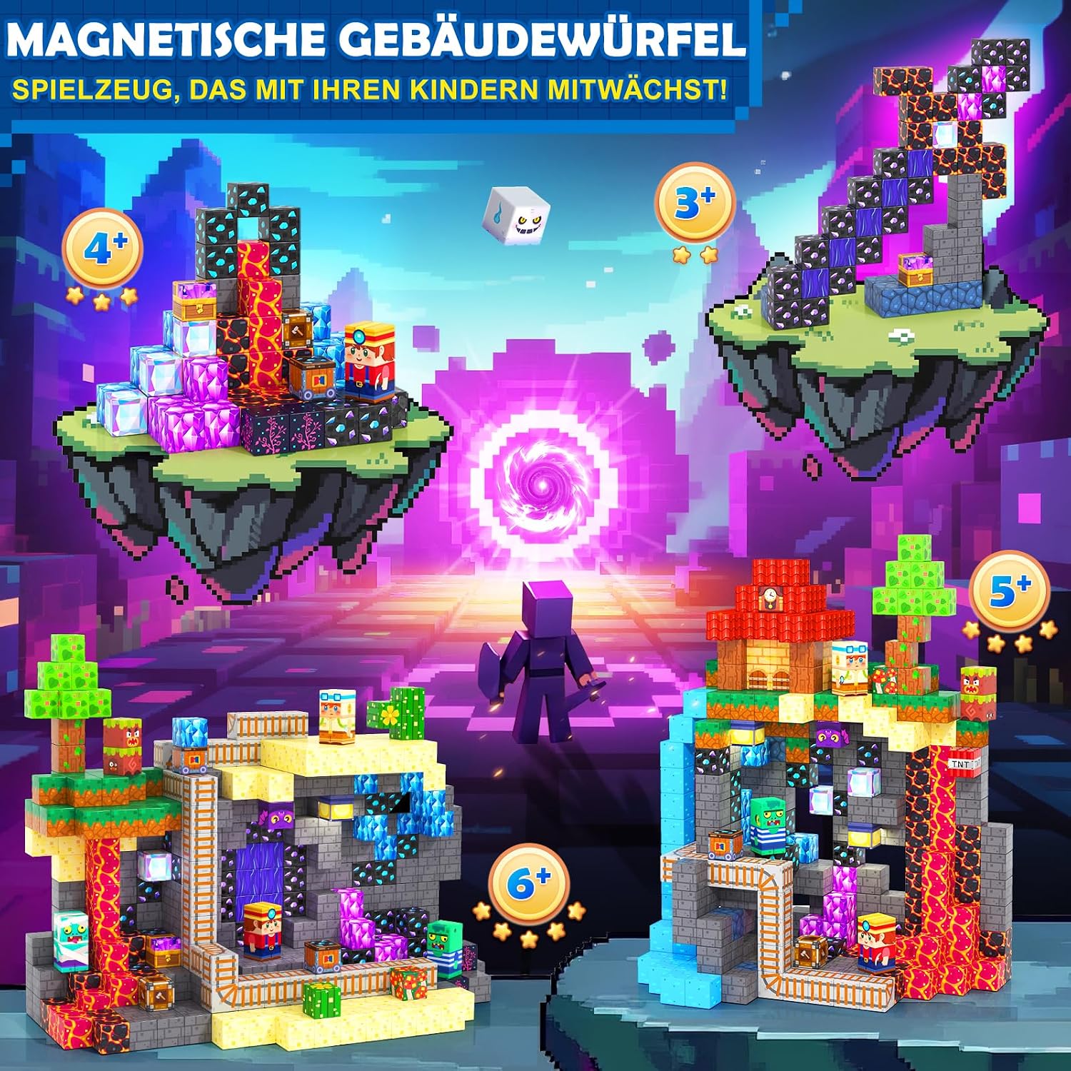 Detalle 1 de Coodoo Magnetische Bausteine 200 Teile